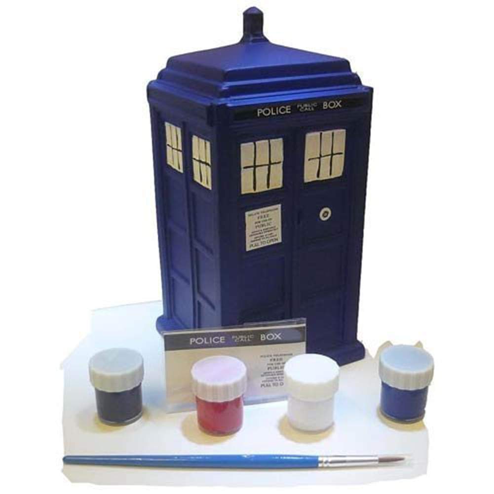 Doctor Who DIY Tardis Ceramic Piggy Bank - Paint Your Own Collectible Money Box for Kids & Fans | Perfect for Gifts, Home Decor & Doctor Who Themed Parties