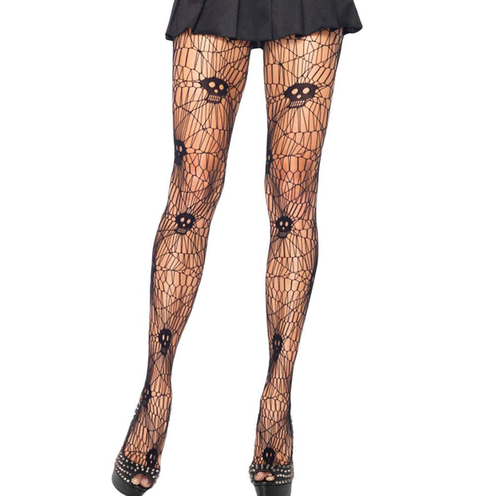 MAKFORT Fishnet Tights for Women - Sexy Black Halloween Stockings with Gothic Pattern | Perfect for Halloween Costumes, Cosplay, and Nightclub Outfits
