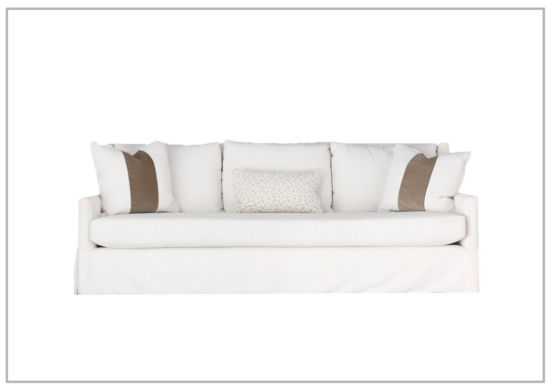 Universal Furniture Hudson 3-Seater Sofa in Nomad Snow with Throw Pillows - Modern Living Room Couch for Small Spaces & Apartments