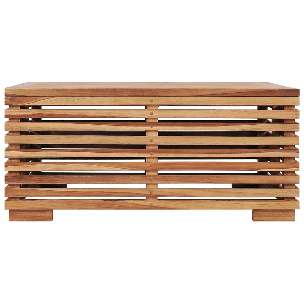 Premium Solid Teak Wood Patio Table and Footrest Set with Cream Cushion - Durable Outdoor Furniture for Garden, Pool, Backyard, and Balcony Relaxation