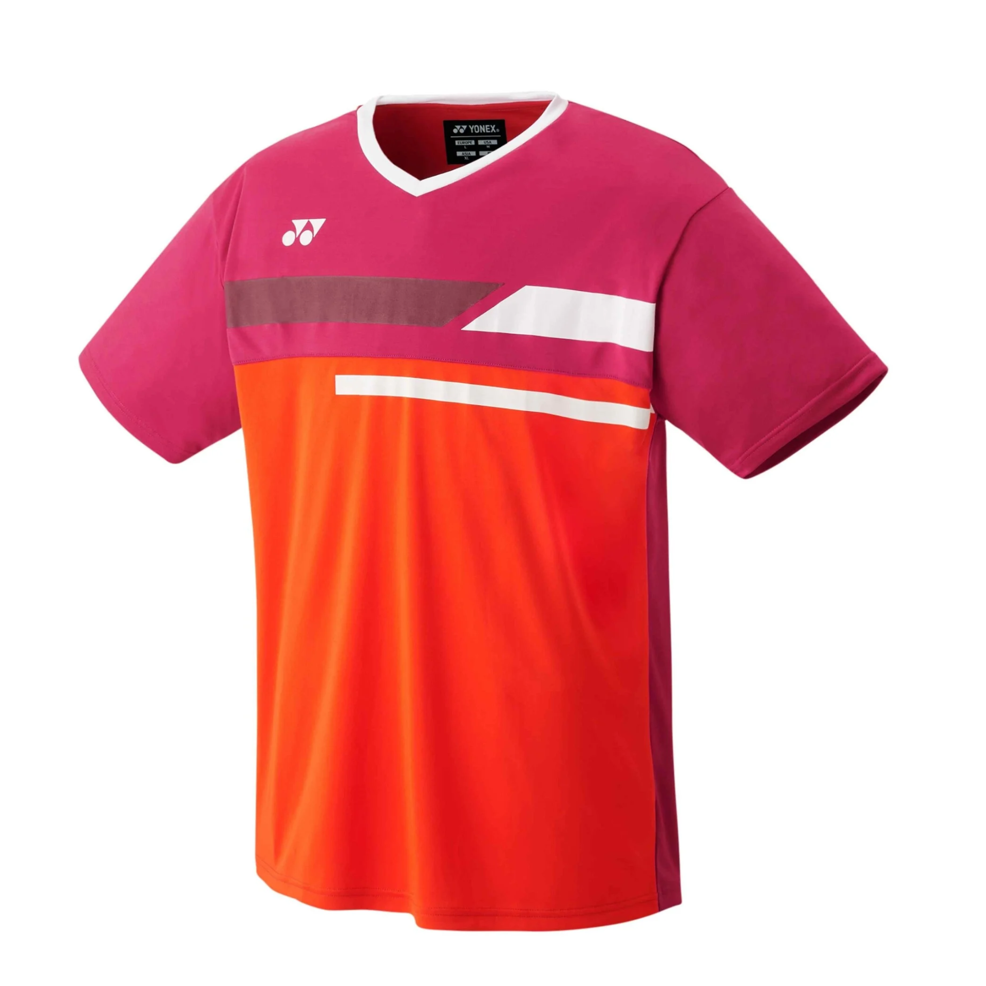 Yonex YM0029 Men's Crew Neck Team Shirt - Performance Tennis & Badminton Jersey [Reddish Rose] - Ideal for Club Matches, Training & Casual Wear
