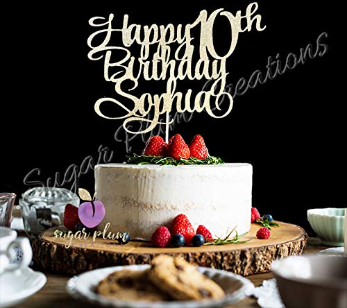 Personalized Happy Birthday Cake Topper - Custom Name & Age Cake Decorations for Birthday Parties, Weddings, Anniversaries & Special Celebrations