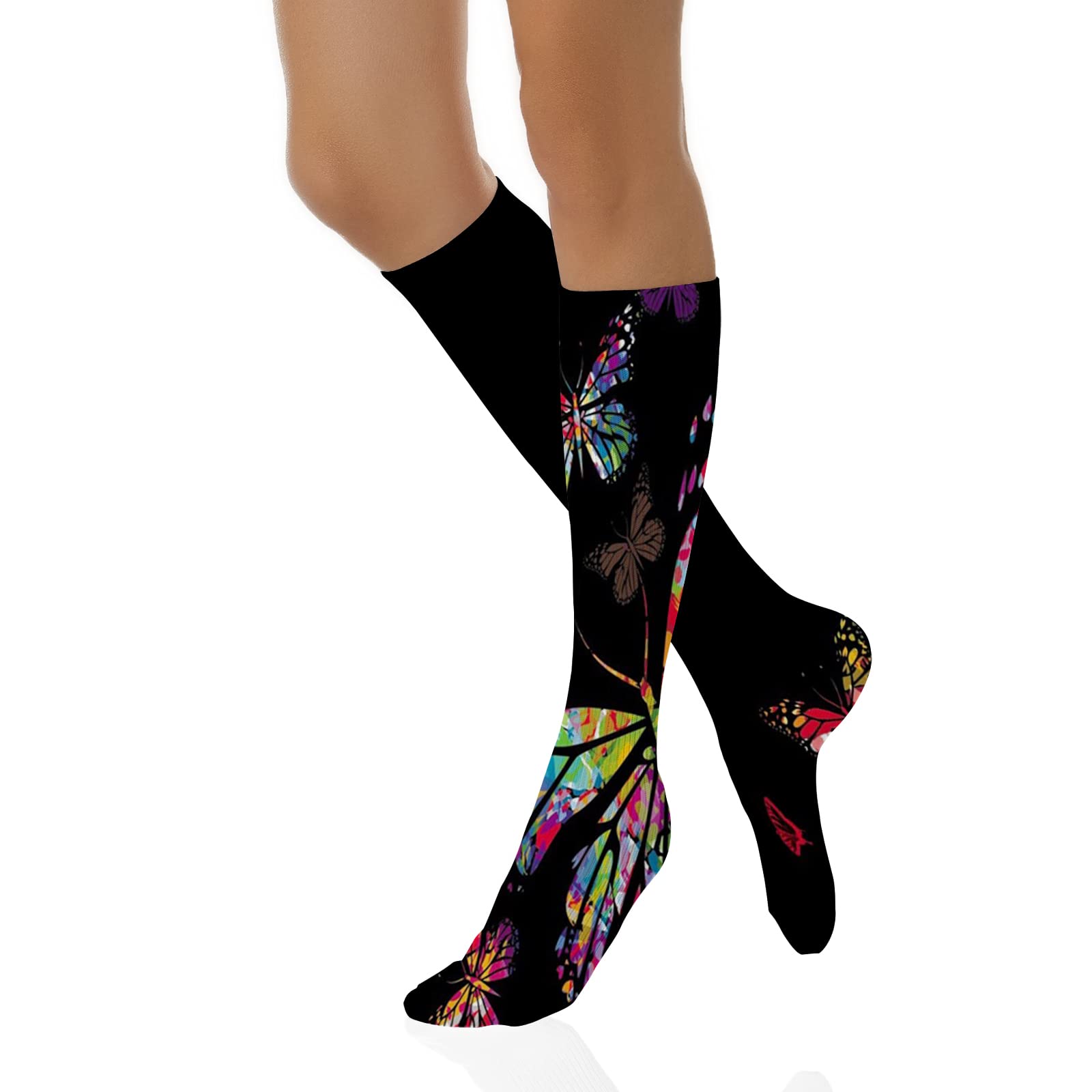 Funky Colorful Cushion Sport Socks - Athletic Cushioned Running Performance Crew Socks for Men & Women - Perfect for Running, Gym Workouts & Everyday Comfort