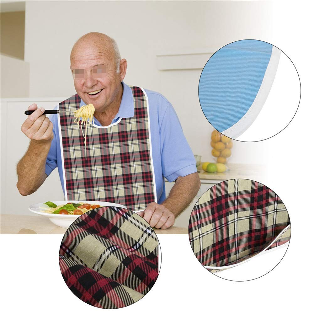 Adult Bib for Elderly & Seniors - Waterproof & Adjustable Mealtime Bib for Dining, Feeding & Caregiving - Perfect for Dementia, Parkinson's & Disabled Adults