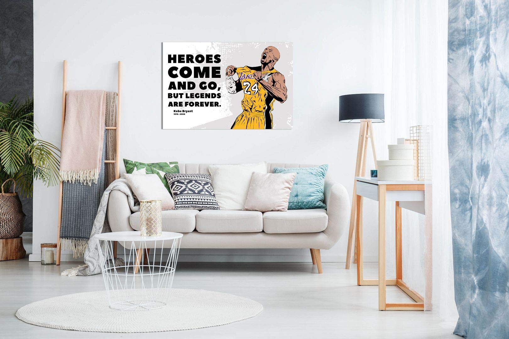Kobe Bryant Inspirational Quote Basketball Wall Art - Motivational Canvas Print Poster for Home, Office & Gym Decor (18x12 Inches) - Perfect for Sports Fans & Motivational Gifts