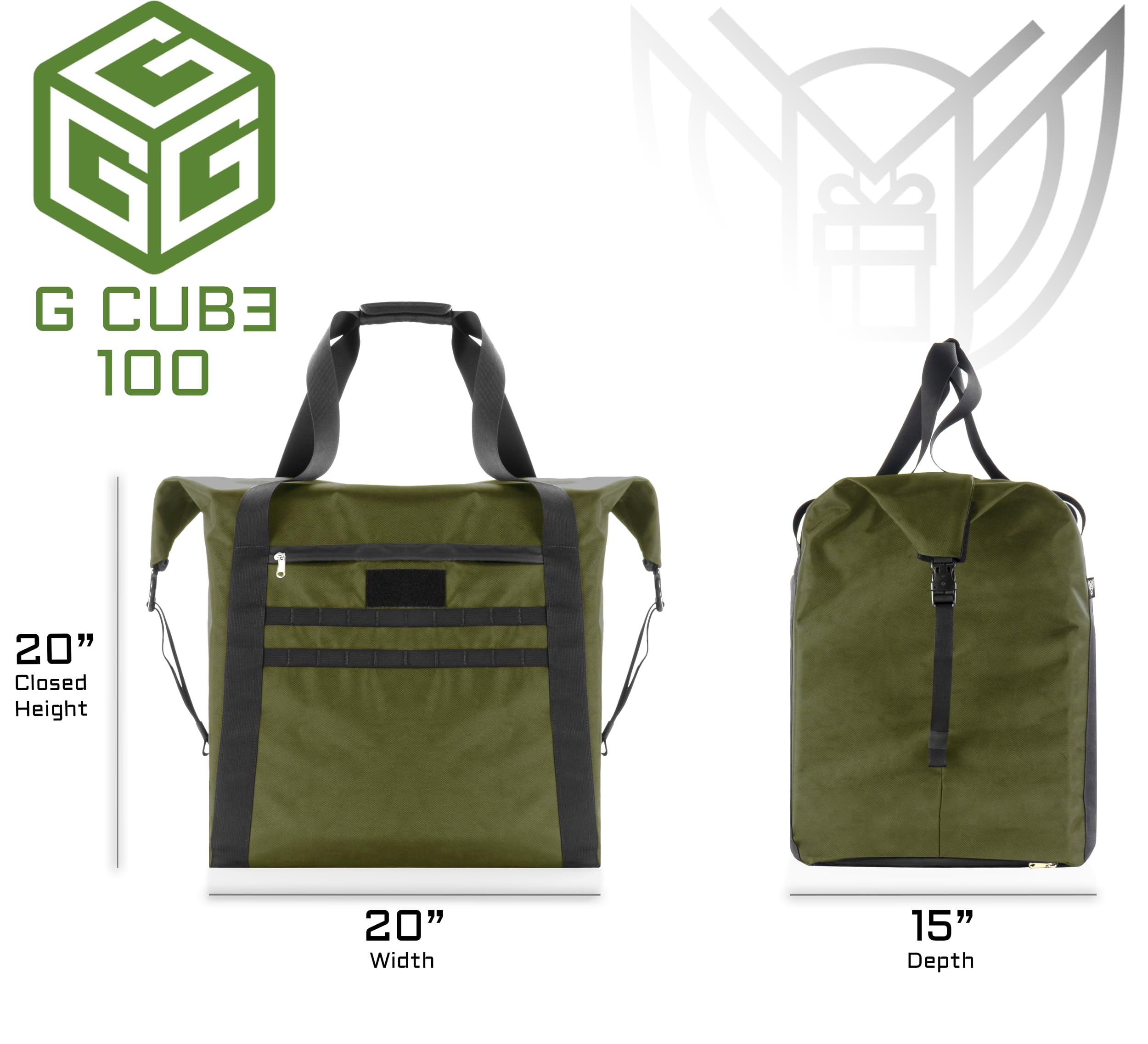 G CUBƎ 100 Faraday Bag for Generators & Electronics - EMP/CME/EMF/RF Protection - Diamond Form Faraday Lined Interior - OD Green - Perfect for Emergency Preparedness, Data Security & Electronic Shielding