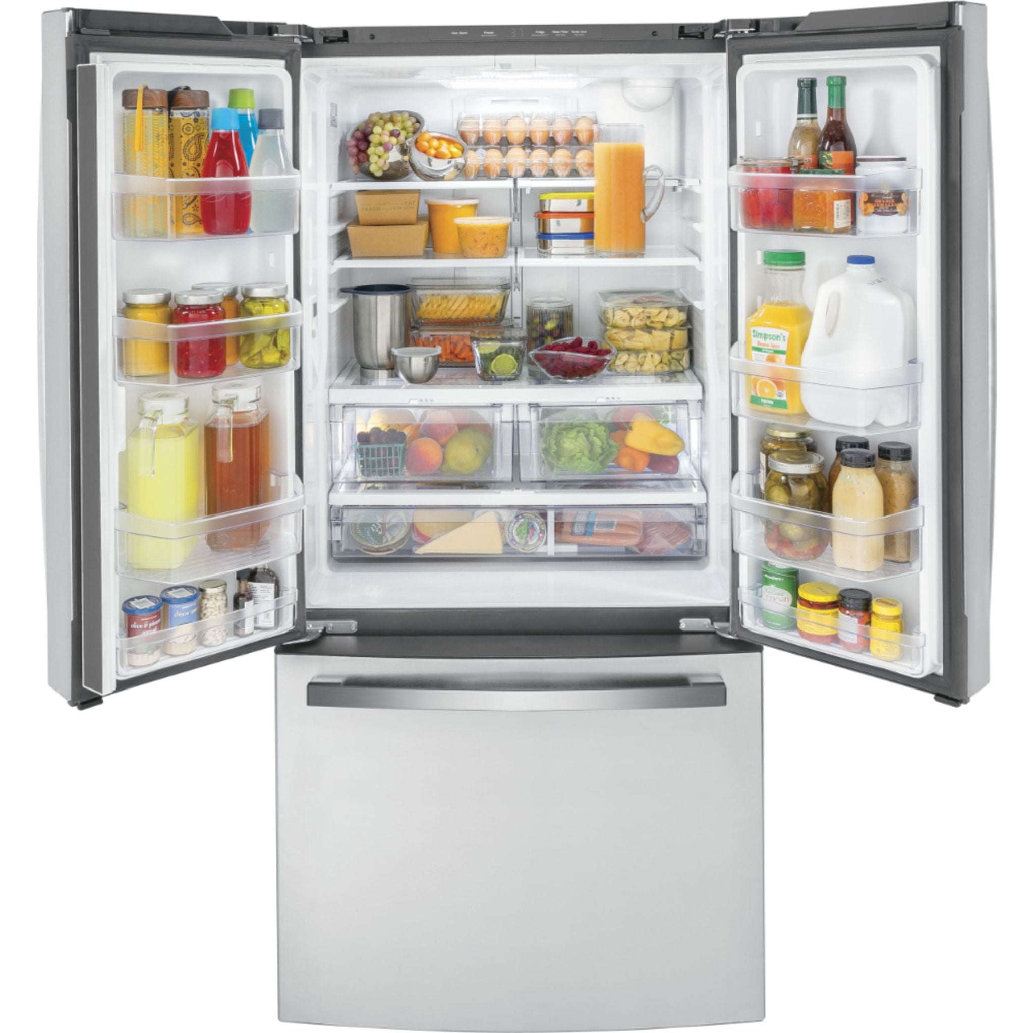 GE 18.6 Cu. Ft. Counter Depth French Door Refrigerator - Fingerprint Resistant Stainless Steel (Model GWE19JYLFS) - Perfect for Modern Kitchens & Open-Concept Homes