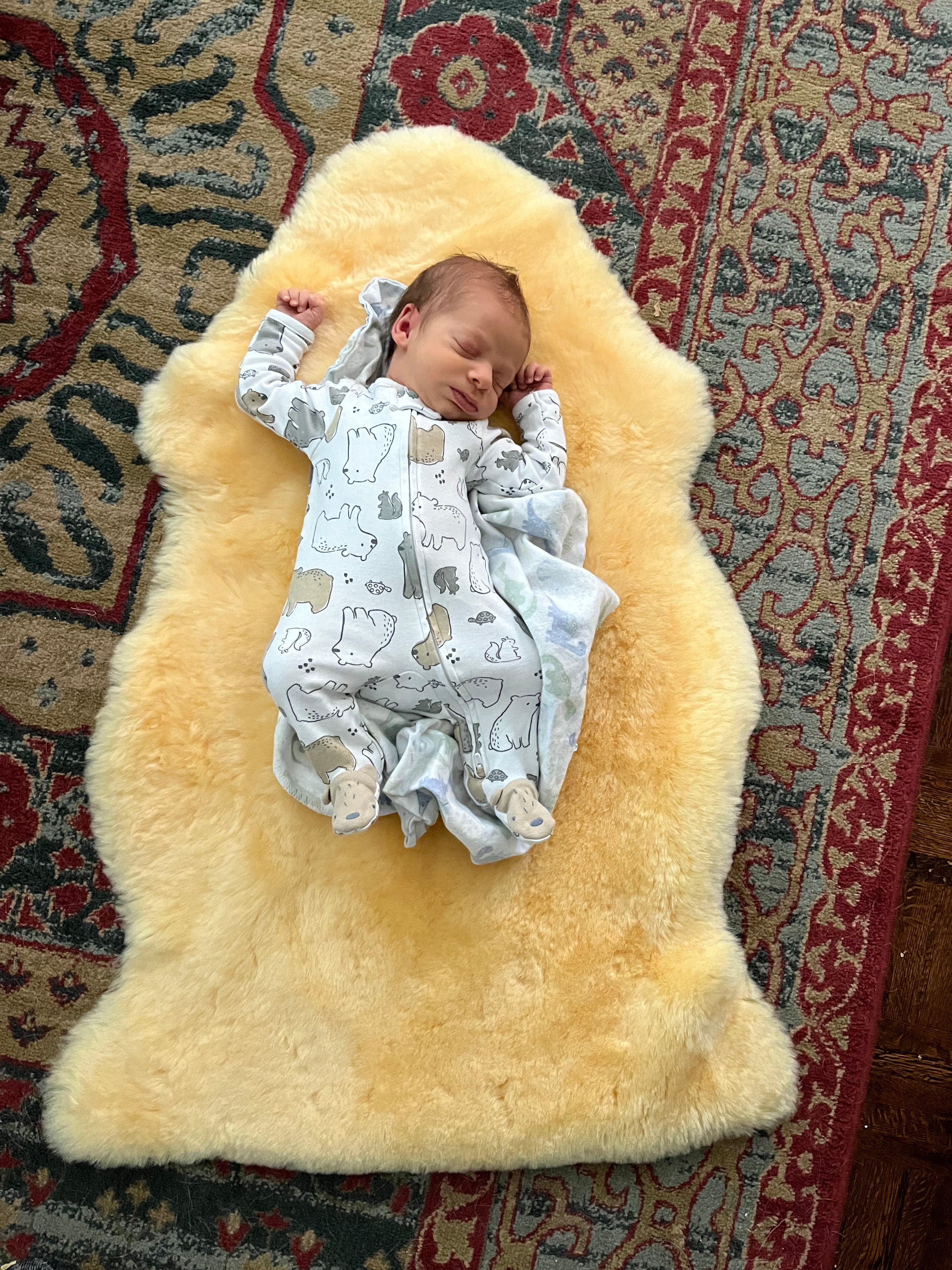 Premium Baby Sheepskin Blanket - Soft & Hypoallergenic for Newborns & Toddlers - Perfect for Cribs, Strollers & Nursing - Natural Comfort for Delicate Skin