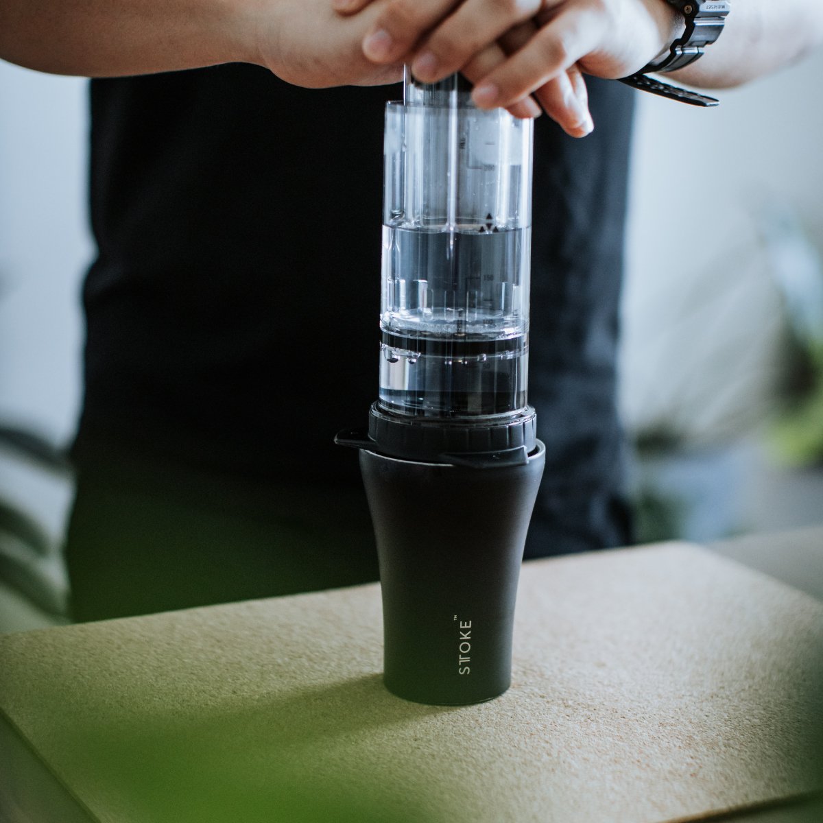 Delter Coffee Press Grey Bundle - Premium French Press Coffee Maker for Home & Travel, Perfect for Camping, Office, and Gifting