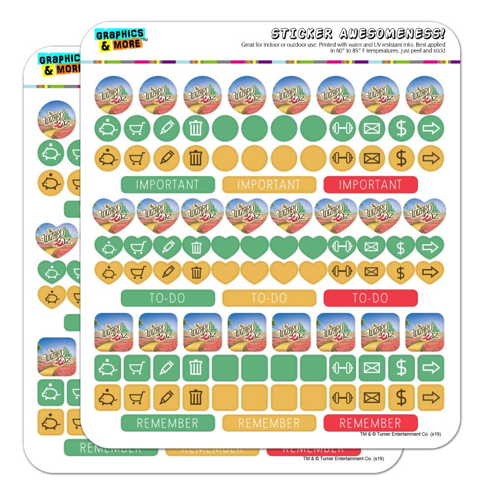 The Wizard of Oz Ruby Slippers Planner Stickers - Scrapbooking, Calendar & Crafting Decorative Sticker Set for DIY Projects & Bullet Journals