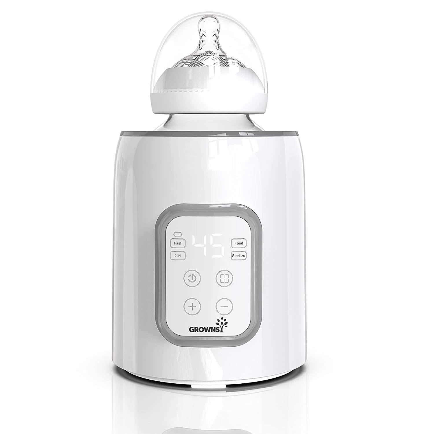 Fast Baby Bottle Warmer for All Bottles - Portable Electric Milk Bottle Warmer & Baby Food Heater - Perfect for Travel, Home & Nursery Use (Grey)