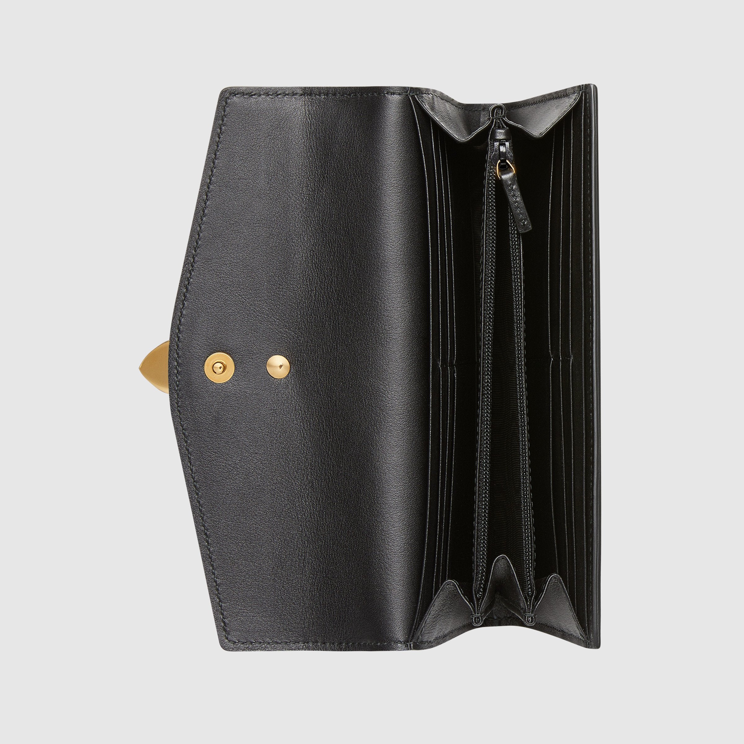Gucci Sylvie Leather Continental Wallet for Women - Black Luxury Designer Wallet for Cards & Cash | Perfect for Everyday Use & Gifts