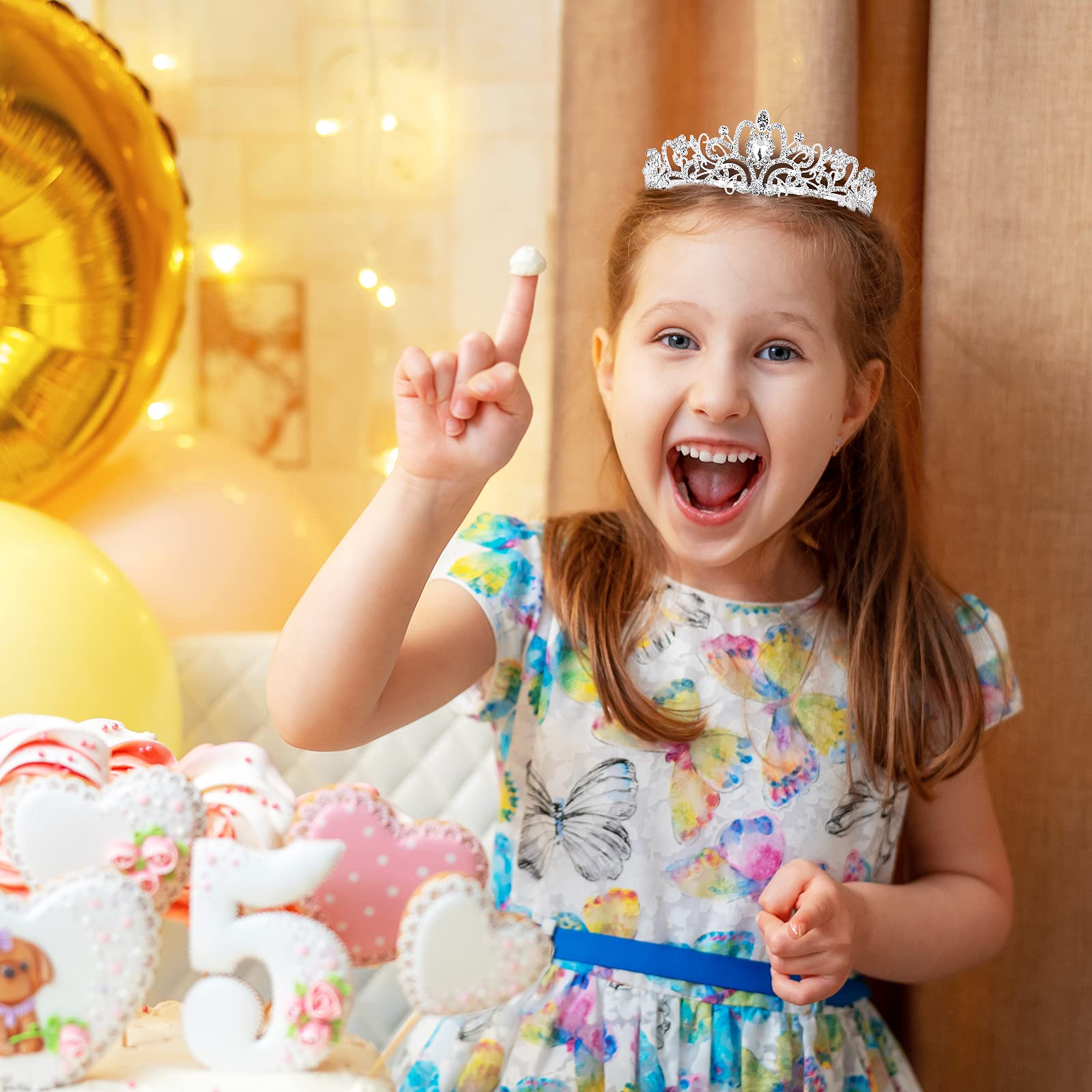 Sparkling Silver Princess Crown for Women & Girls - Crystal Queen Tiara for Bridal, Birthday, Prom, Pageant, Halloween & Christmas Costume Accessories | Perfect for Weddings, Parties & Special Occasions