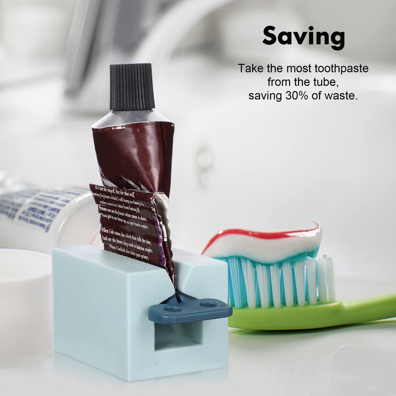 Healifty 6-Pack Toothpaste Squeezer - Rolling Tube Toothpaste Dispenser, Bathroom Organizer & Toothpaste Holder Stand for Saving Toothpaste & Creams | Perfect for Travel, Home & RV Bathroom Organization