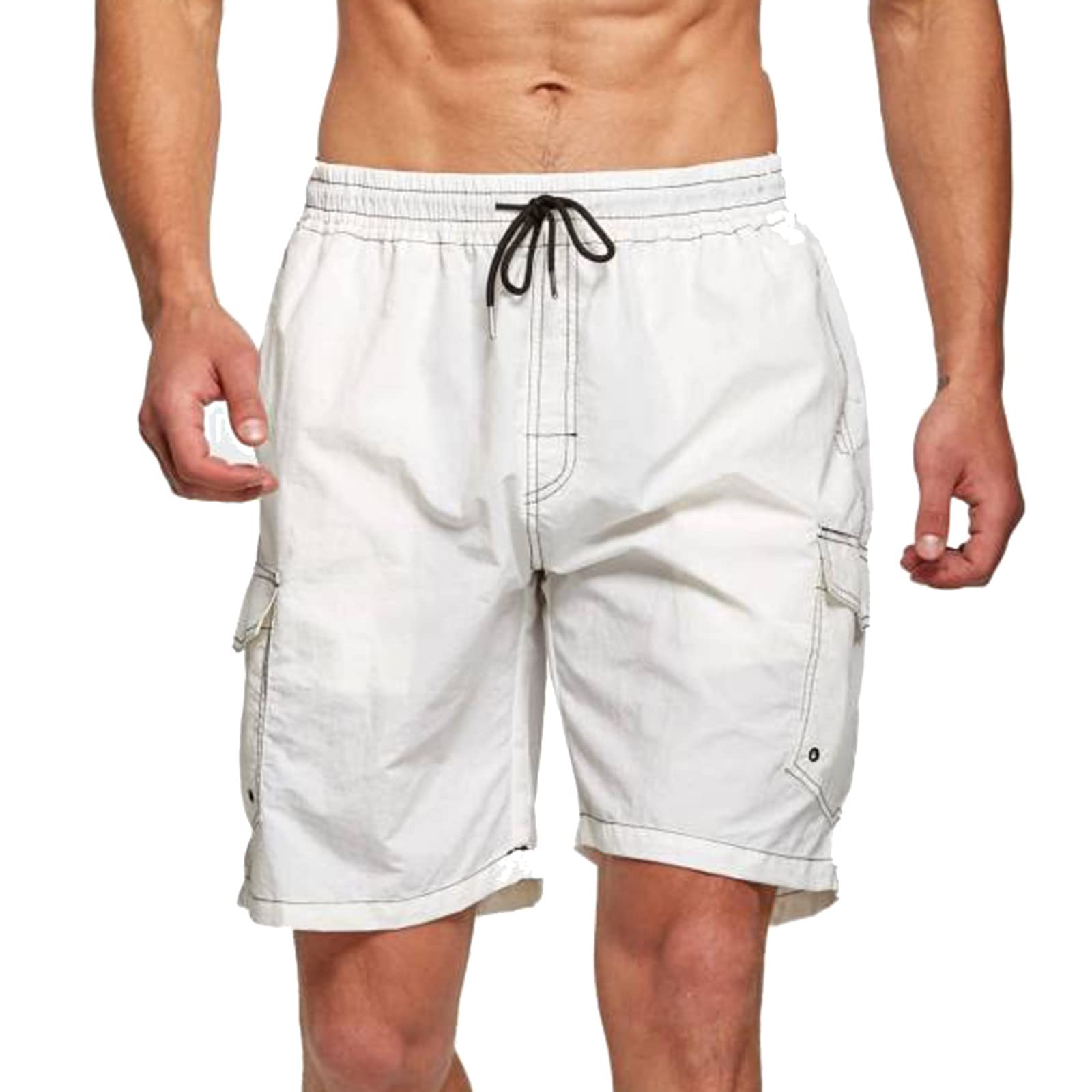 OSTELY Men's Casual Loose Fit Cotton Shorts with Pockets - Breathable Summer Workout Shorts for Gym, Running, Travel & Outdoor Activities