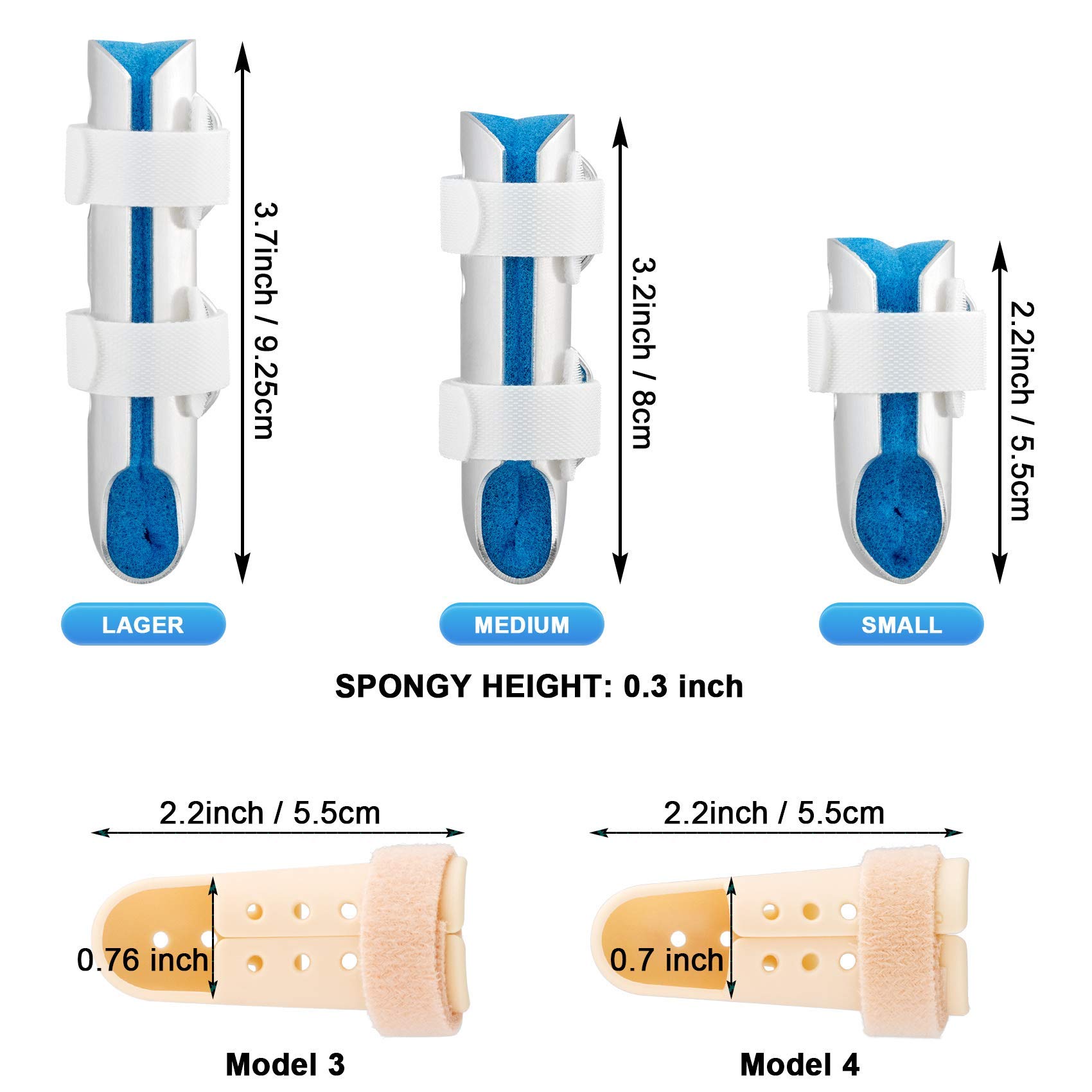 ANCIRS Finger Splints for Straightening - Plastic Finger Brace Stabilizer for Arthritis, Broken Index/Middle/Ring Finger - Knuckle Immobilization Support for Daily Activities & Sports Recovery
