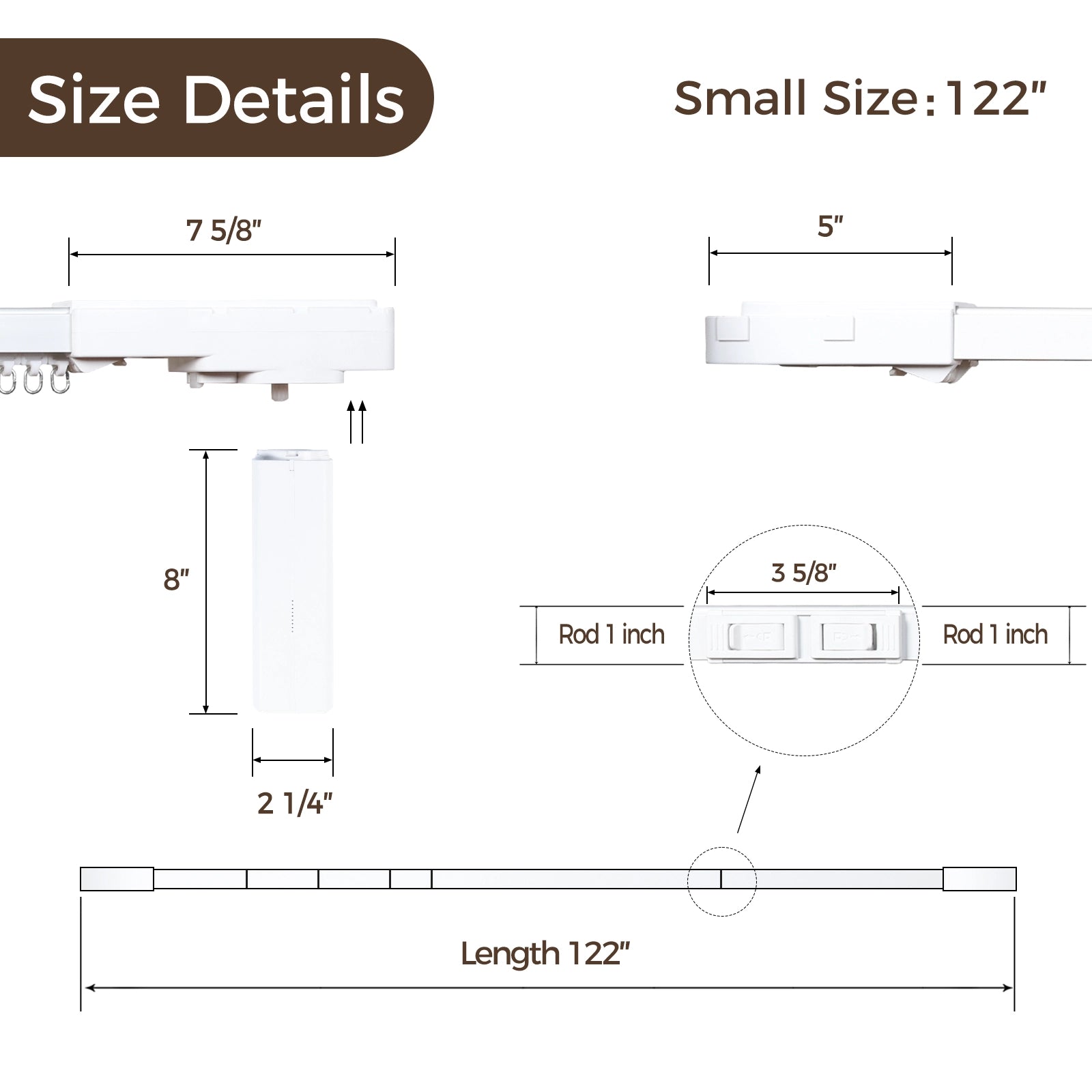 Lark Motorized Curtain Tracks - Smart Home Automatic Drapery Rail System for Living Room & Bedroom | Voice Control & Remote Operated