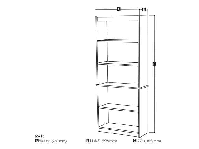 Universal 30W Standard Bookcase - 2 Color Options for Home Office, Living Room & Bedroom Storage