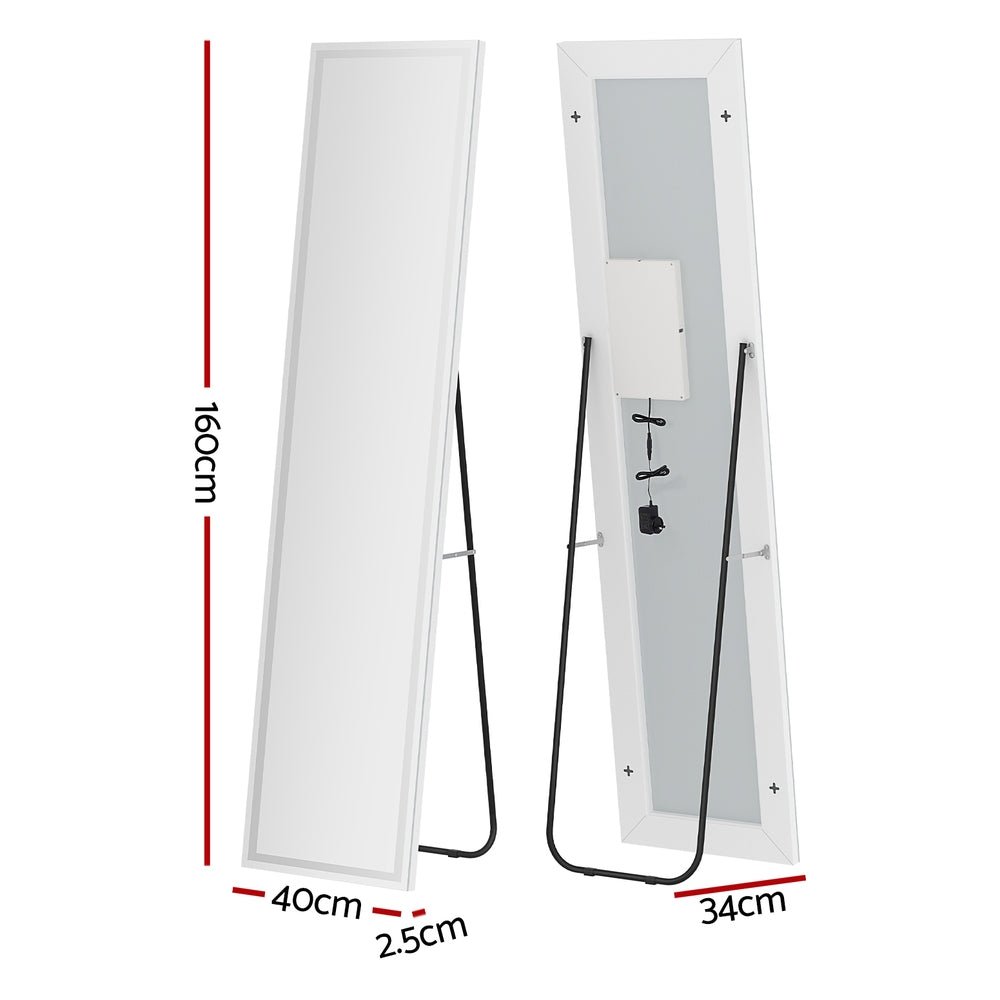 Full Length LED Floor Mirror with Lights - Modern Wall Mirror for Home Gym, Bedroom, and Dressing Room Decor
