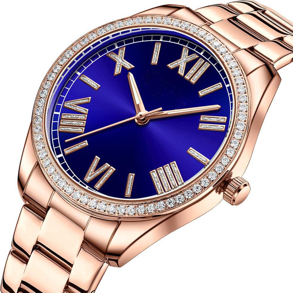 Reginald Women's Sapphire Crystal Gold Stainless Steel Waterproof Quartz Watch with Roman Dial - Elegant Sports Watch for Women, Perfect for Running, Gym, and Everyday Wear