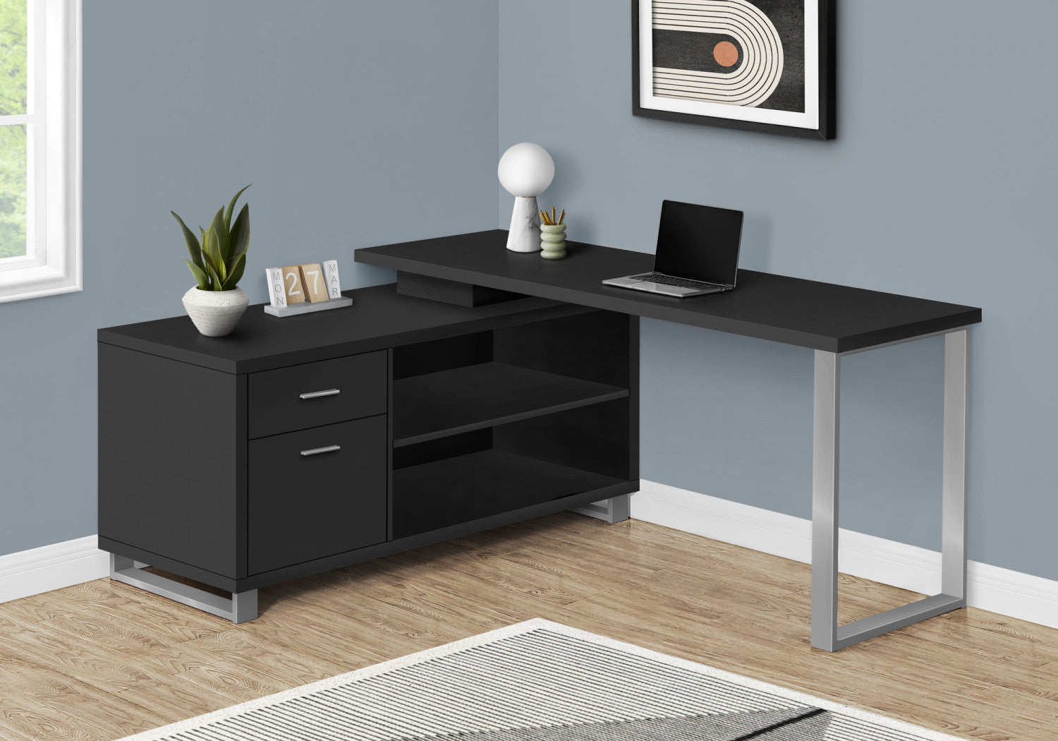 Premium Runo Desk in Black - Modern Home Office Desk for Work & Study | Perfect for Small Spaces & Remote Work