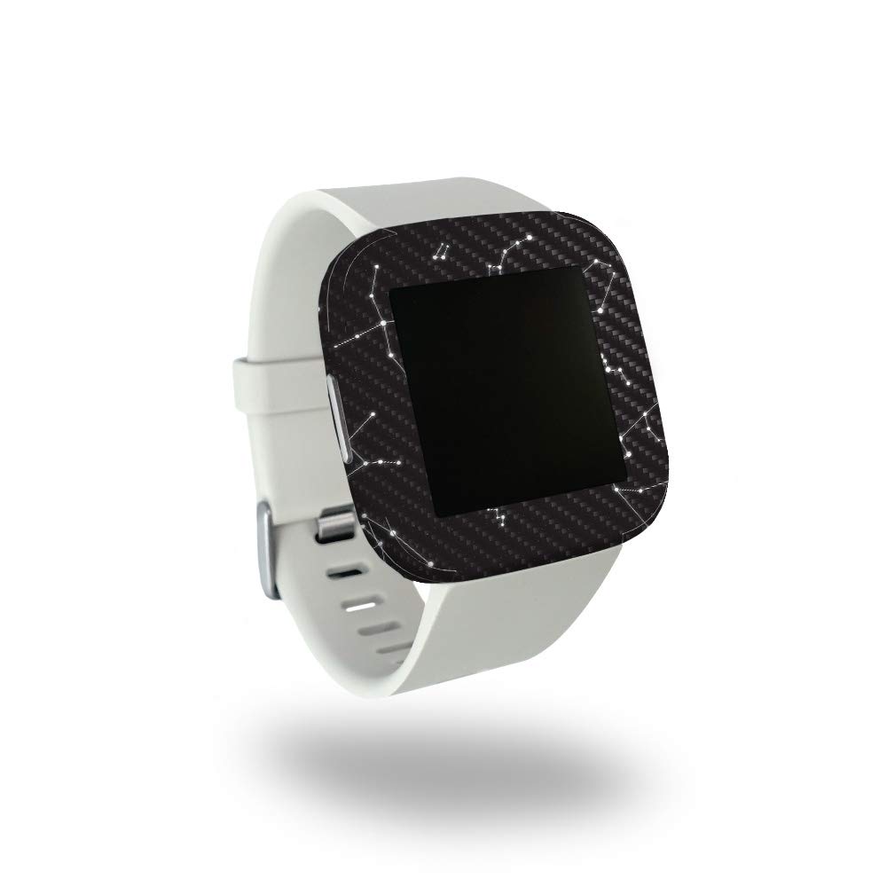 MightySkins Carbon Fiber Skin for Fitbit Versa 2 - Constellations Design | Protective & Durable Textured Vinyl Cover | Easy to Apply, Remove & Change Styles | Made in USA | Perfect for Gym, Work & Daily Wear