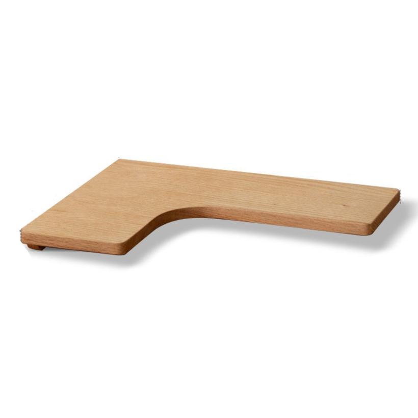 15.4x11.4x1.4 inch / 39x29x3.5 cm / natural wood color / oak corner shelf -right long pcs 2