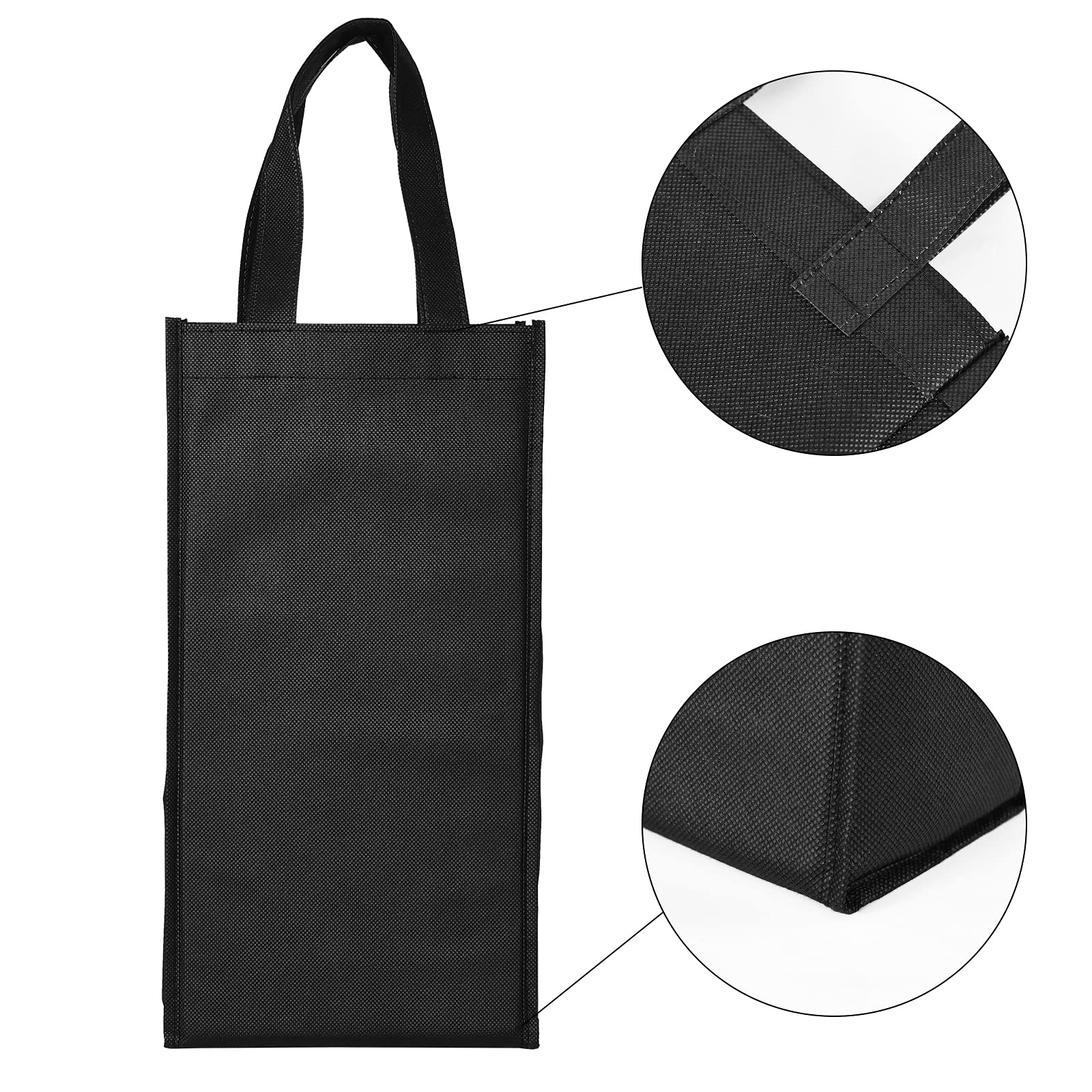 Premium Wine Gift Bags 12 Pack - 2 Bottle Capacity Reusable Non-Woven Fabric with Sturdy Handles - Perfect for Wedding Favors, Birthday Gifts & Holiday Presents