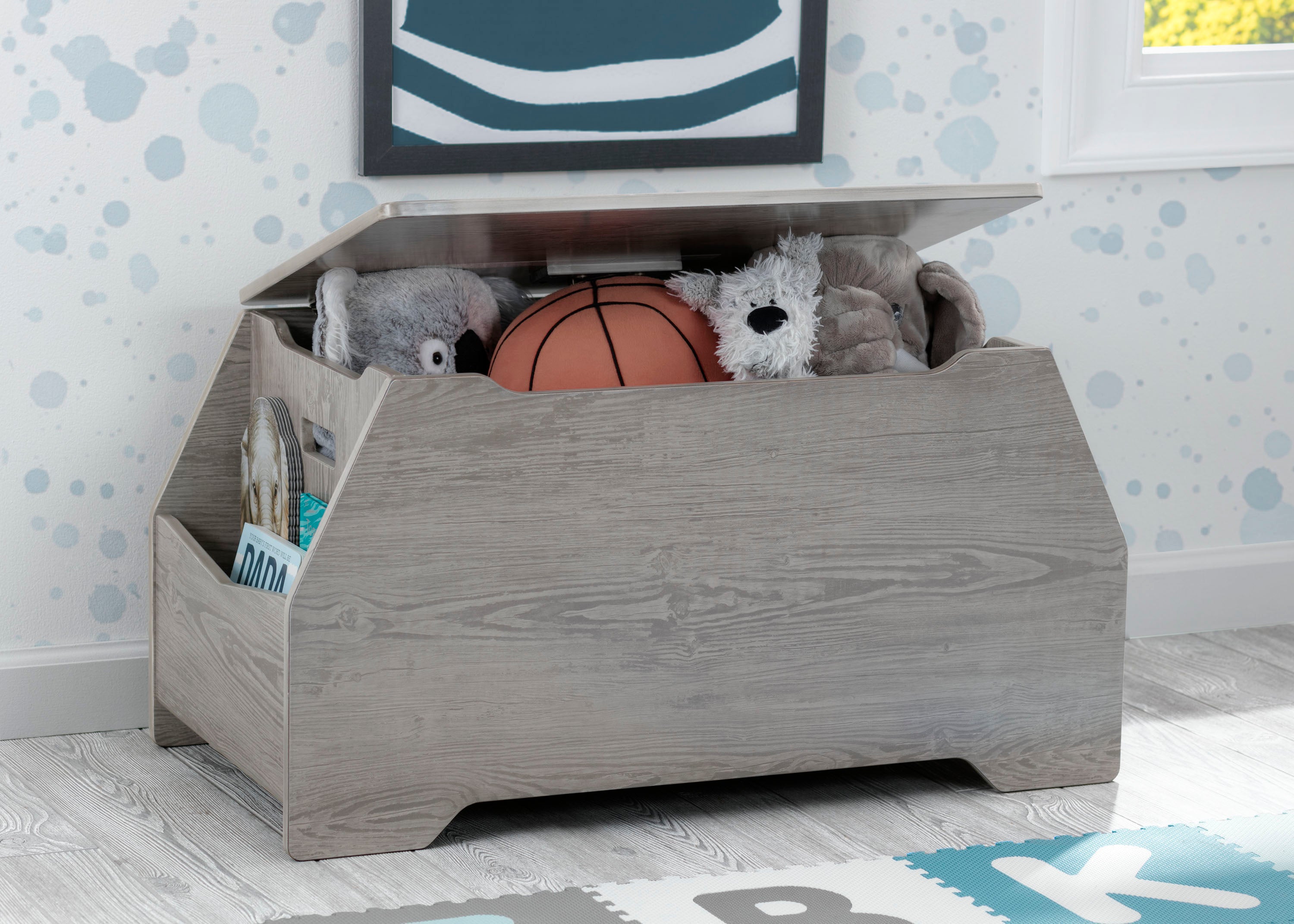Signature Wooden Toy Box with Book Storage - Perfect for Kids' Room Organization & Nursery Decor
