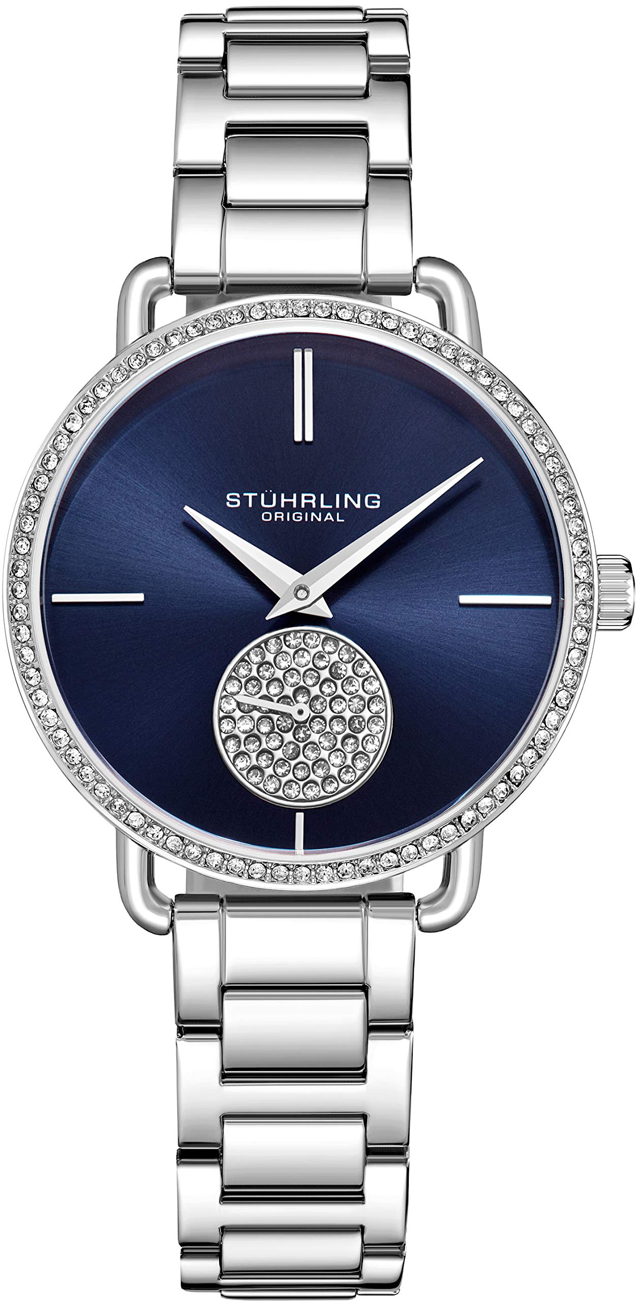 Stuhrling Original Women's Elegant Crystal Dress Watch with Stainless Steel Band - Perfect for Office, Party & Formal Occasions