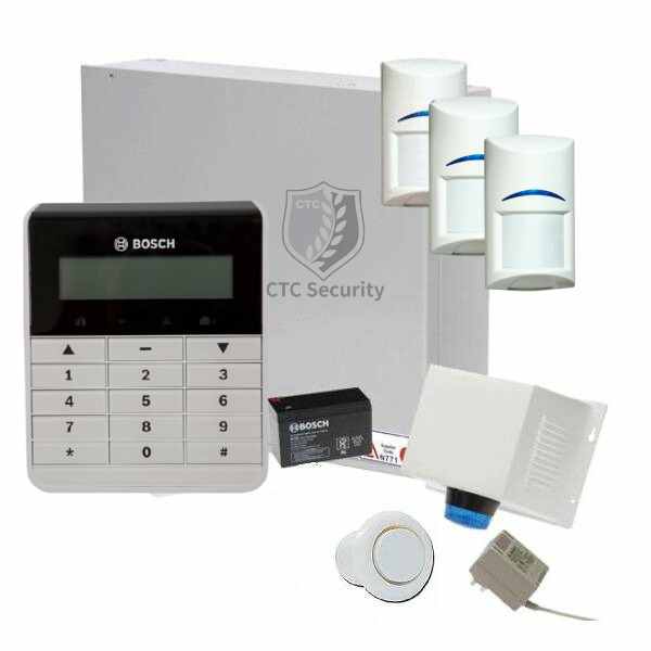 Bosch Solution 2000 Wireless Home Alarm Security System with 3 x Gen 2 PIR Motion Detectors & Text Code Keypad - Perfect for House, Office, and Business Security Protection