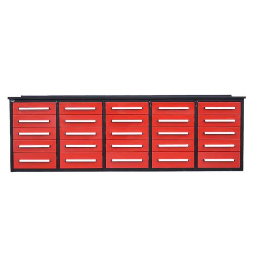 10 FT Heavy Duty Steel Garage Workbench with 15/20/25/35 Drawers - Industrial Storage Table for Workshop, Garage & Home DIY Projects