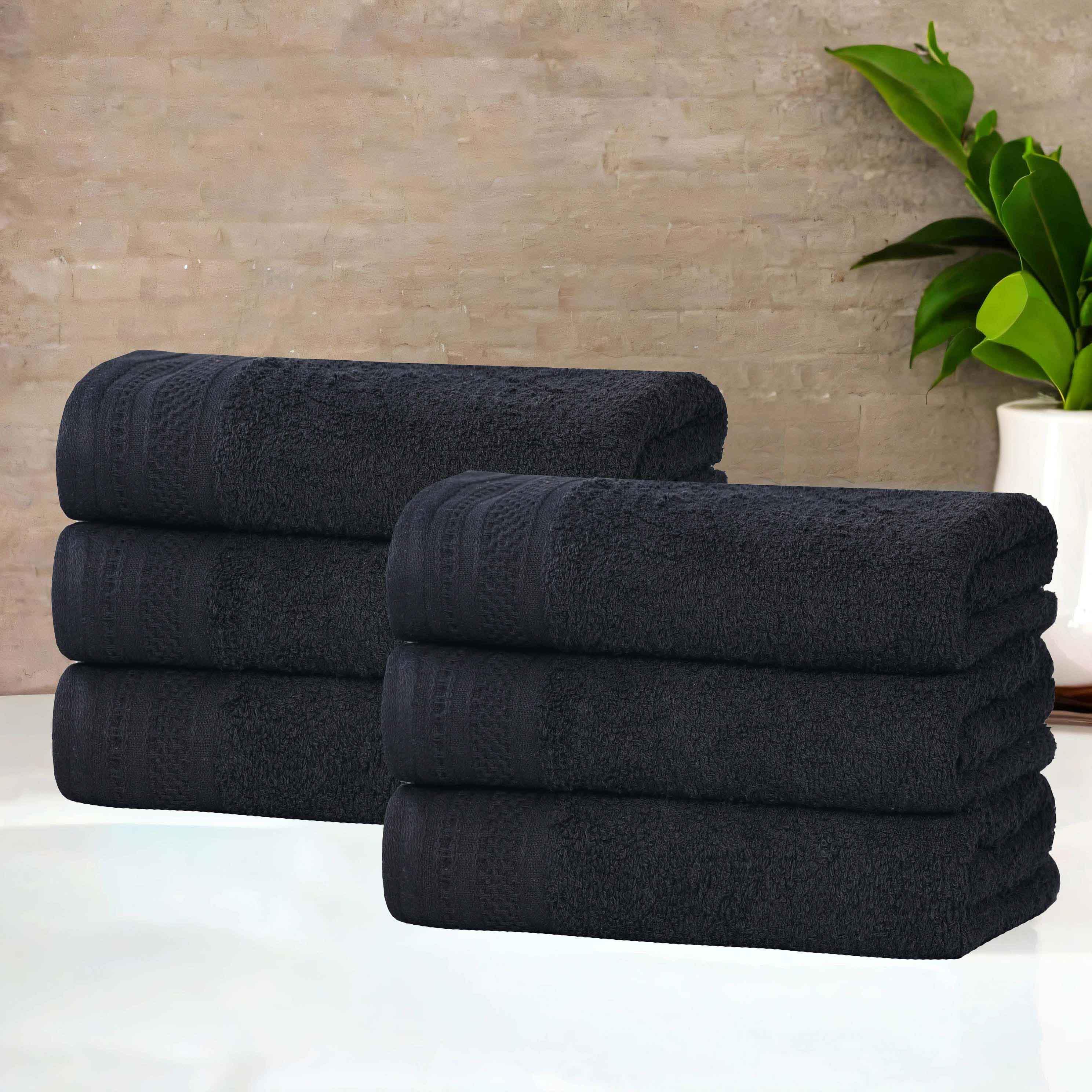 Premium Honeycomb Waffle Weave Cotton Hand Towels Set of 6 - Soft Absorbent Bath & Kitchen Towels for Guest Bathroom, Spa, Luxury Hotel Decor