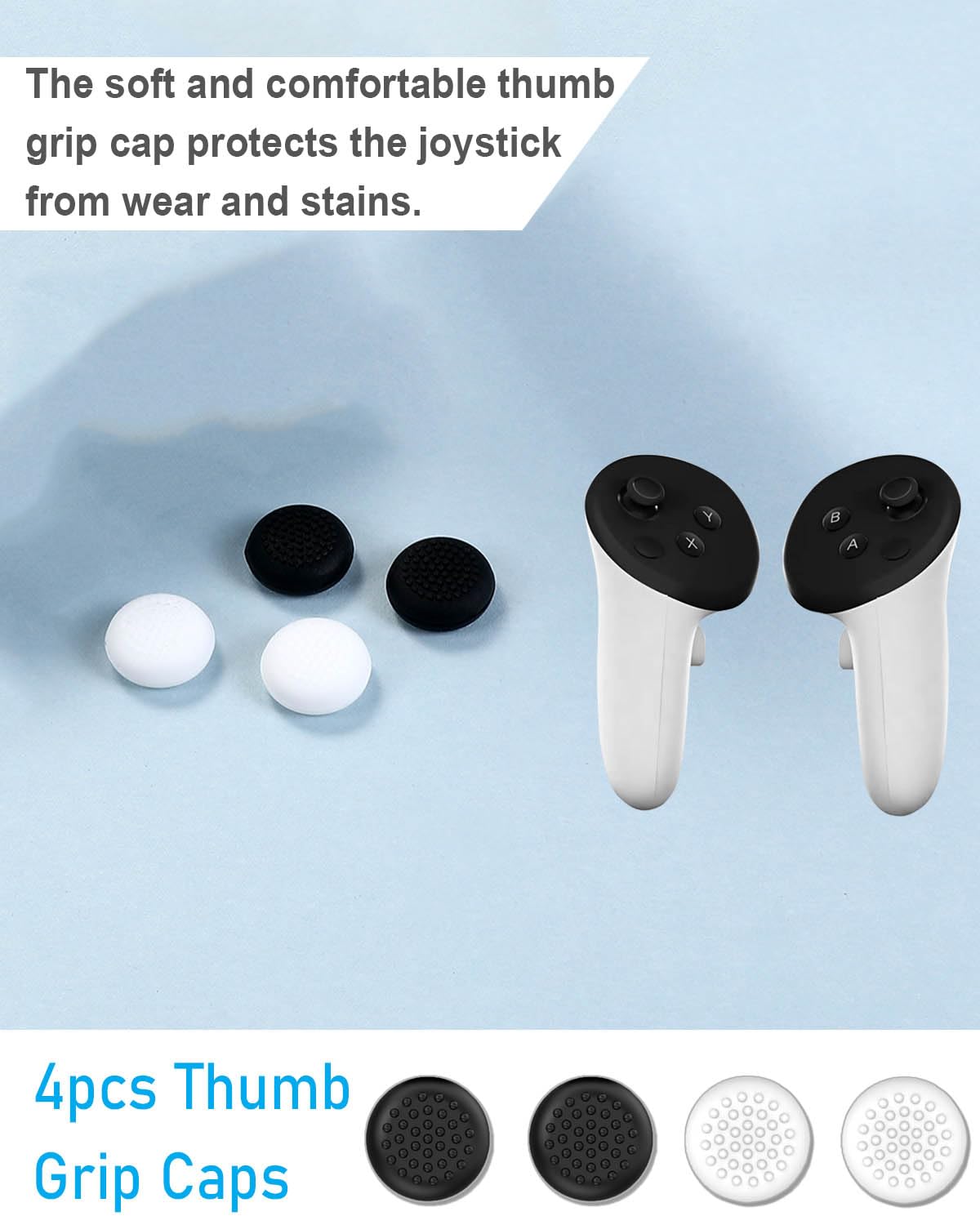 2 Pack Joystick Replacement Kit for Meta Quest 3 Controller (10-in-1) - Includes 4 Joysticks, 4 Thumbstick Grips, T5 Screwdriver, Tweezer & Pry Tool - Perfect for Oculus Quest 3 Controller Repair & Maintenance - Ideal for VR Gaming Enthusiasts & DIY Fixes