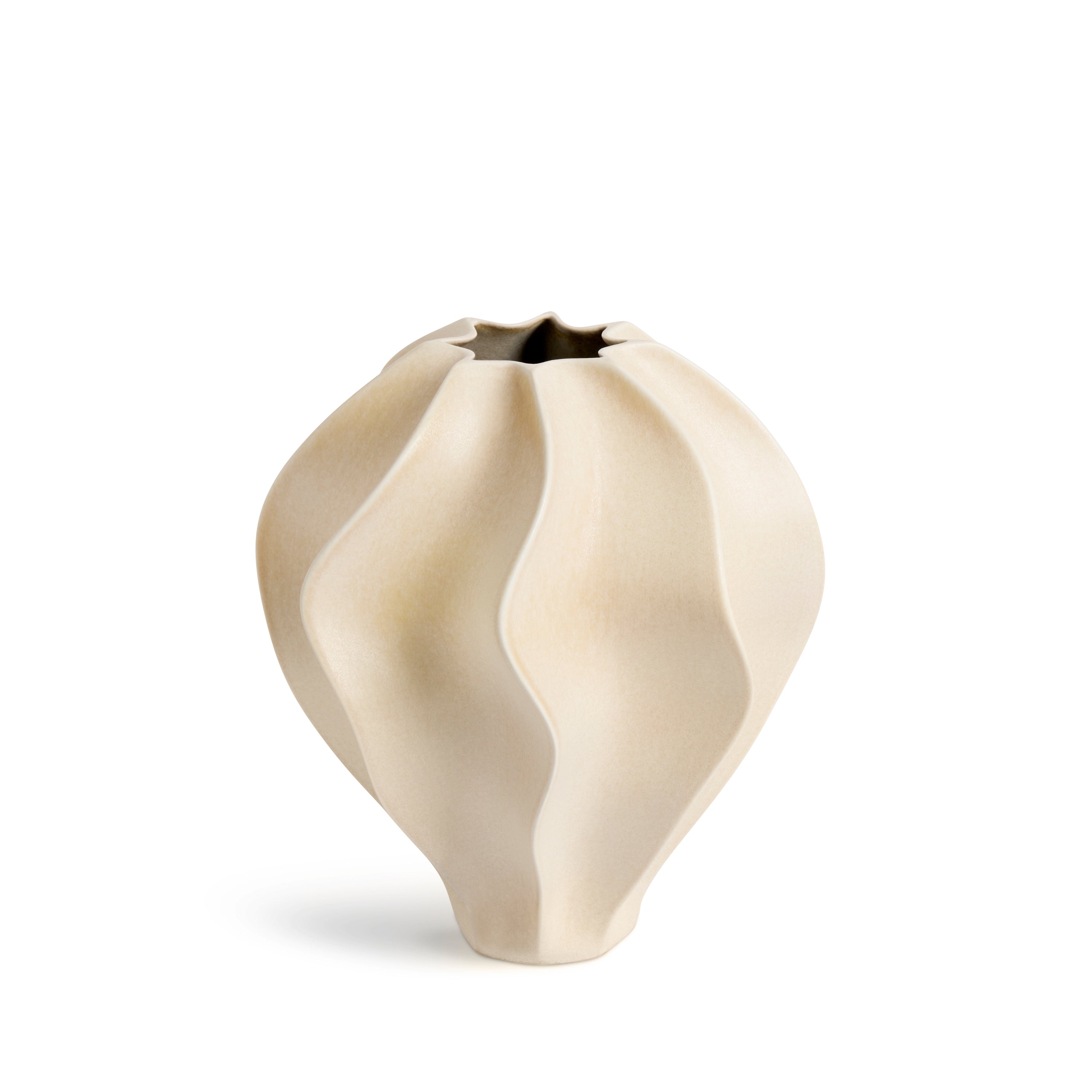 Douro Vase Oat Medium - Modern Ceramic Home Decor for Living Room, Bedroom & Office