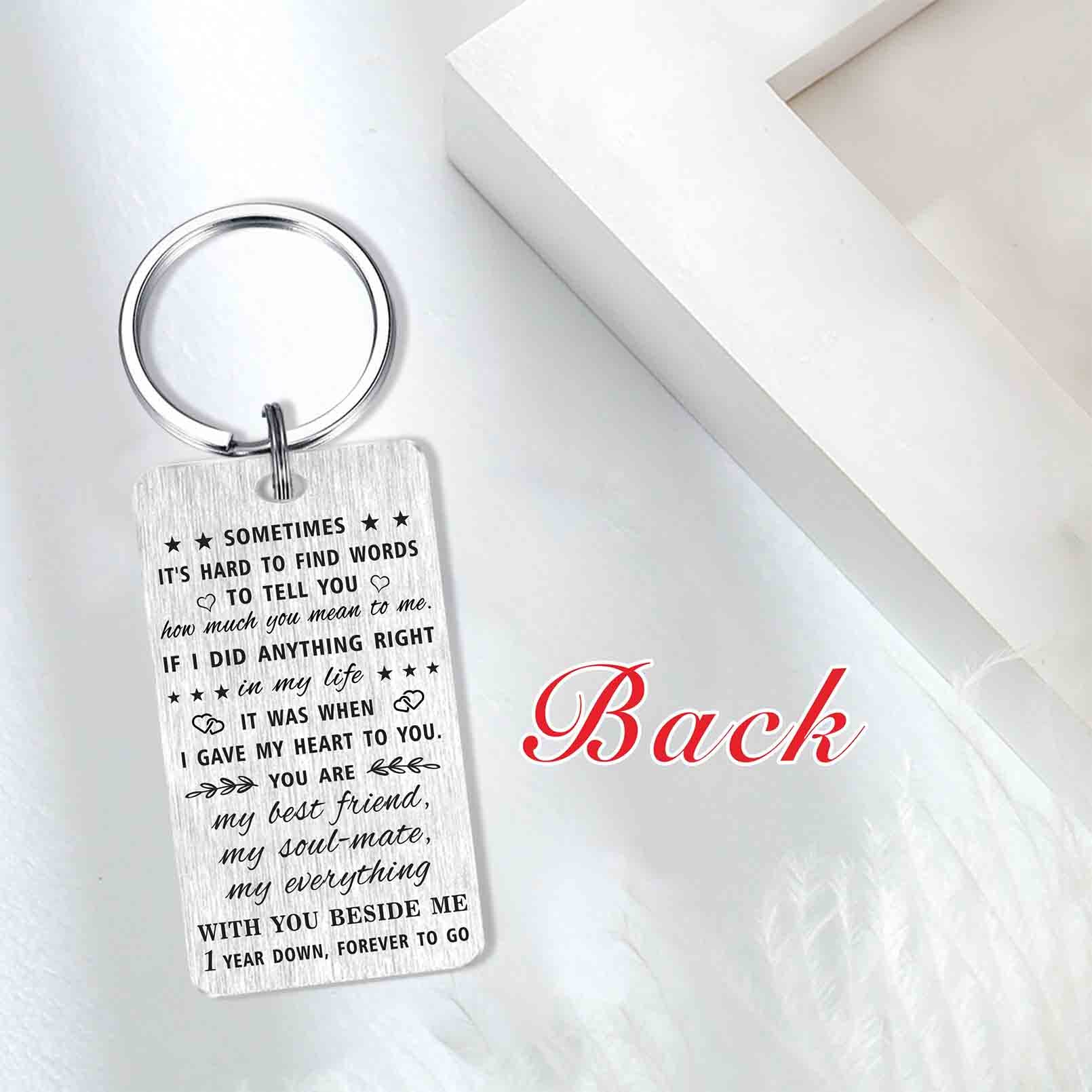 HYHYDHP 1 Year Anniversary Keychain - Romantic Wedding Gift for Husband or Wife - Perfect 1st Anniversary Present for Couples - Ideal for Anniversaries, Valentine's Day & Special Occasions