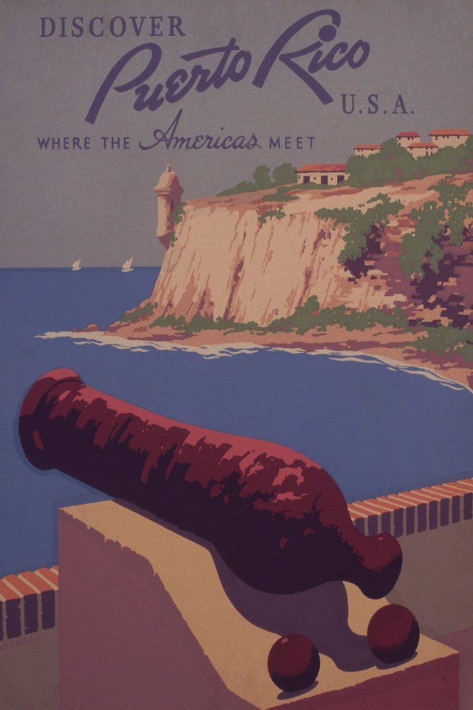 Vintage Puerto Rico Travel Advertisement 8490 - Signed 24x36 Art Print, Wall Decor Poster for Home, Office & Retro Travel Themed Rooms