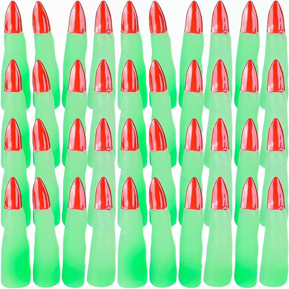 12 Pack Alien Witch Fingers - 2.5 Inch Realistic Vinyl Halloween Props - Perfect for Scary Decorations, Prank Gifts, and Themed Parties