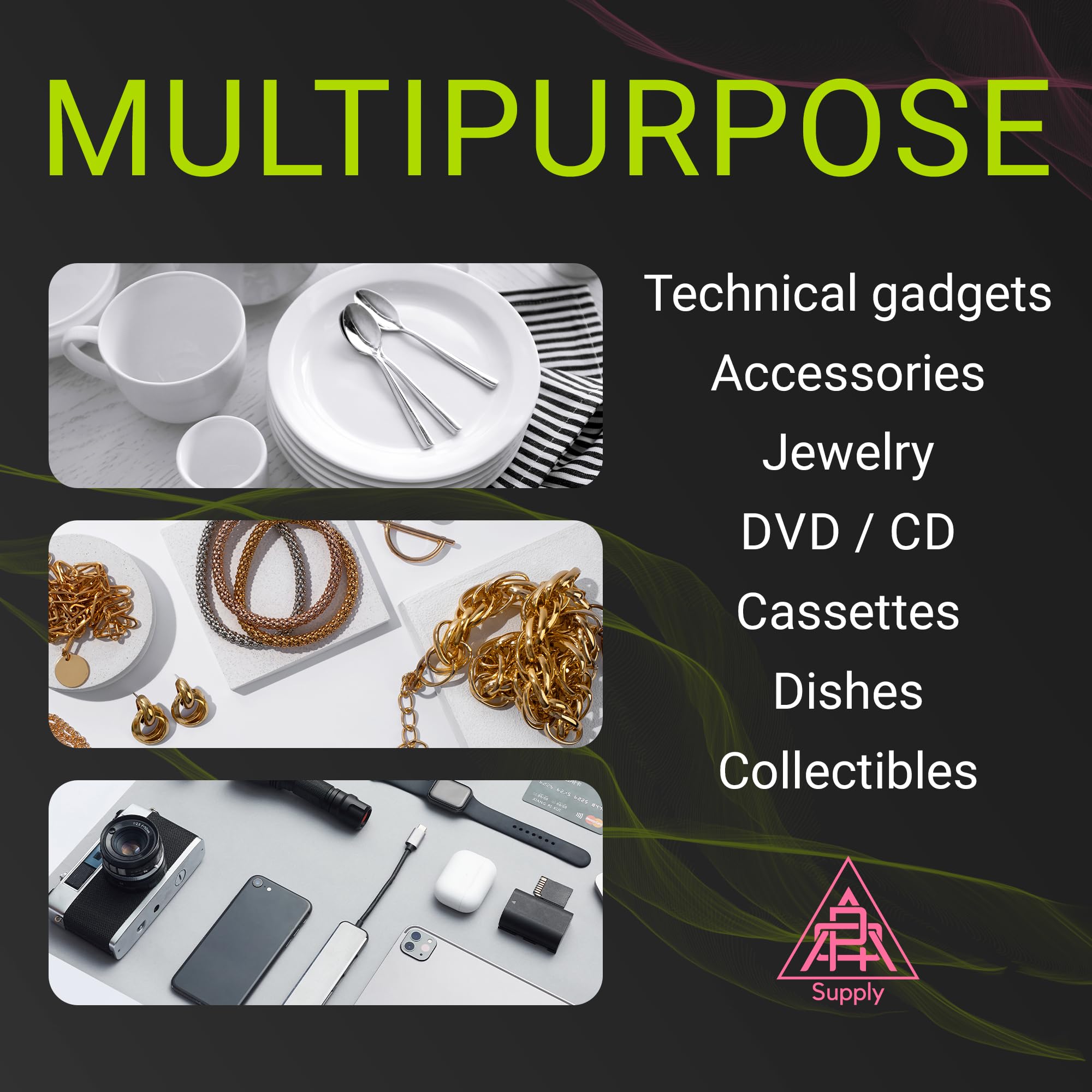 APQ 3x5 Inch Reclosable Zipper Bags - 1000 Pack Anti Static Resealable Poly Bags for Jewelry, Crafts & Small Parts Storage - Perfect for Organizing Beads, Earrings, Rings & DIY Supplies