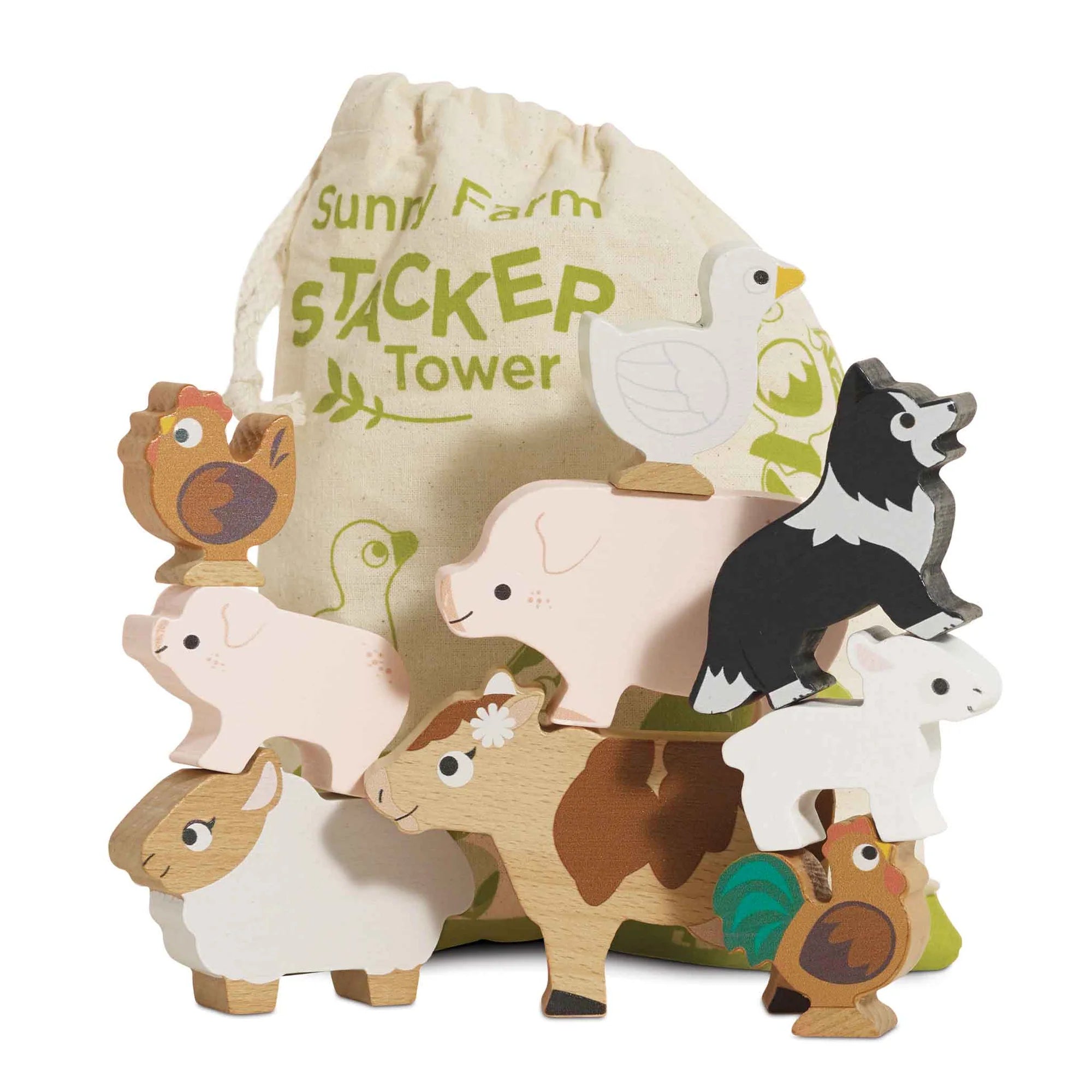 Stacking Farm Animals Toy Set with Storage Bag - Montessori Learning Toys for Toddlers, Kids Educational Stacking Game - Perfect for Preschool Playtime, Birthday Gifts & Daycare Activities