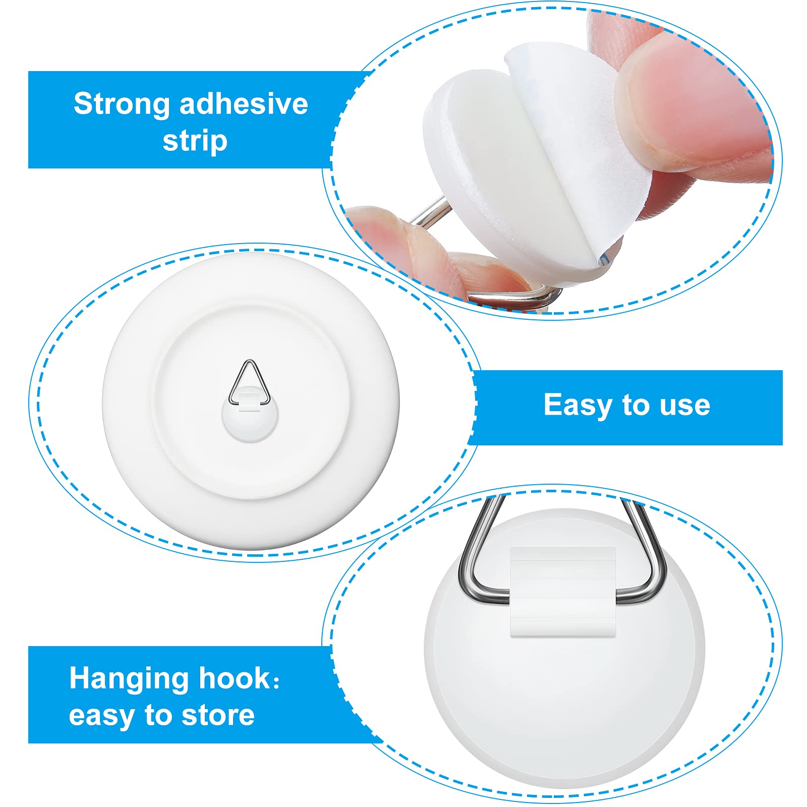 Patelai 40-Pack Invisible Adhesive Wall Hooks - Heavy Duty Self-Stick Plate Hangers for Pictures, Art & Home Decor - Perfect for Hanging Plates, Frames & Wall Decor in Kitchen, Living Room & Office
