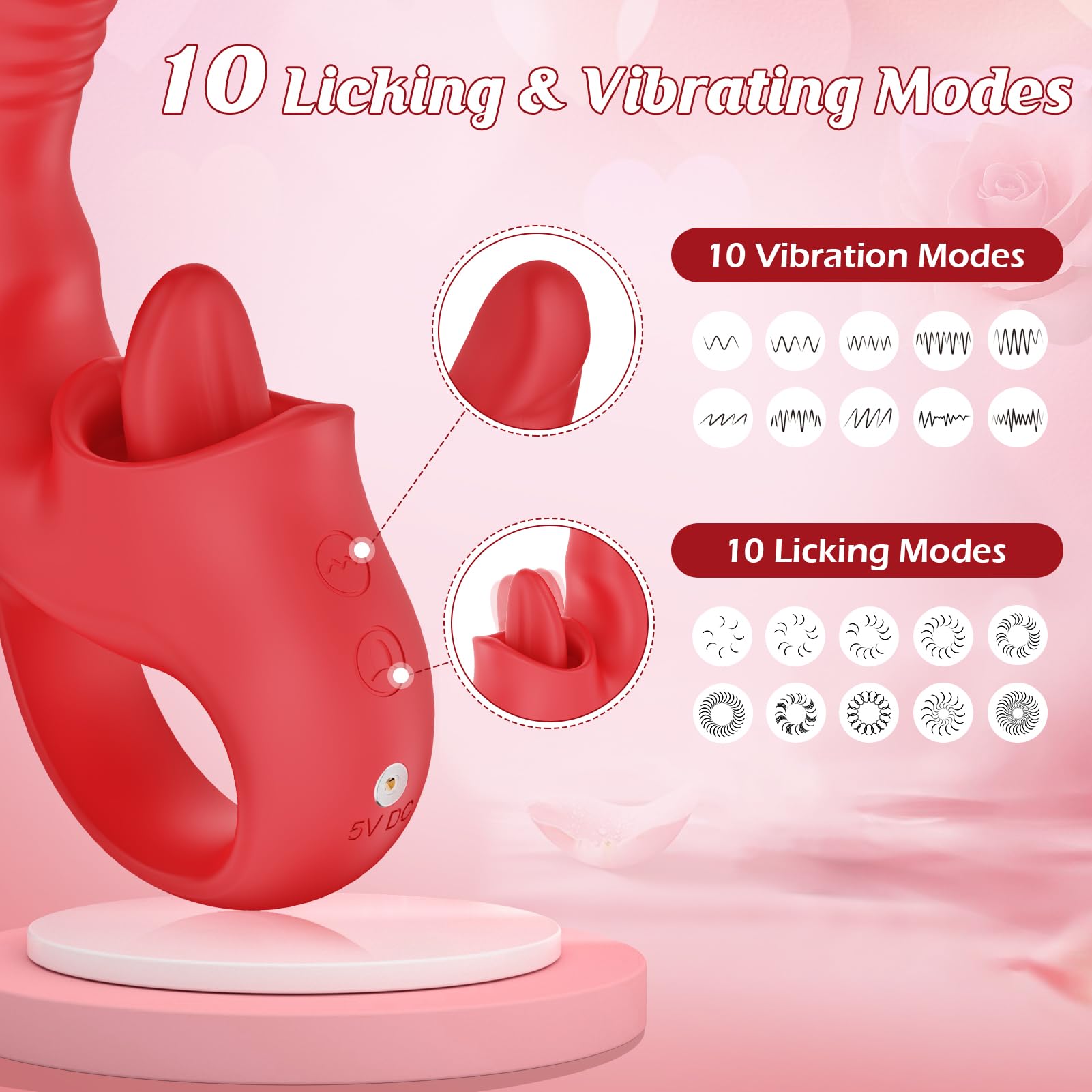 Realistic G Spot Vibrator with 10 Vibration Modes - Rechargeable Silicone Dildo for Women & Couples - Clitoral & Nipple Stimulation Sex Toy - Perfect for Solo Play, Partner Exploration & BDSM Scenes