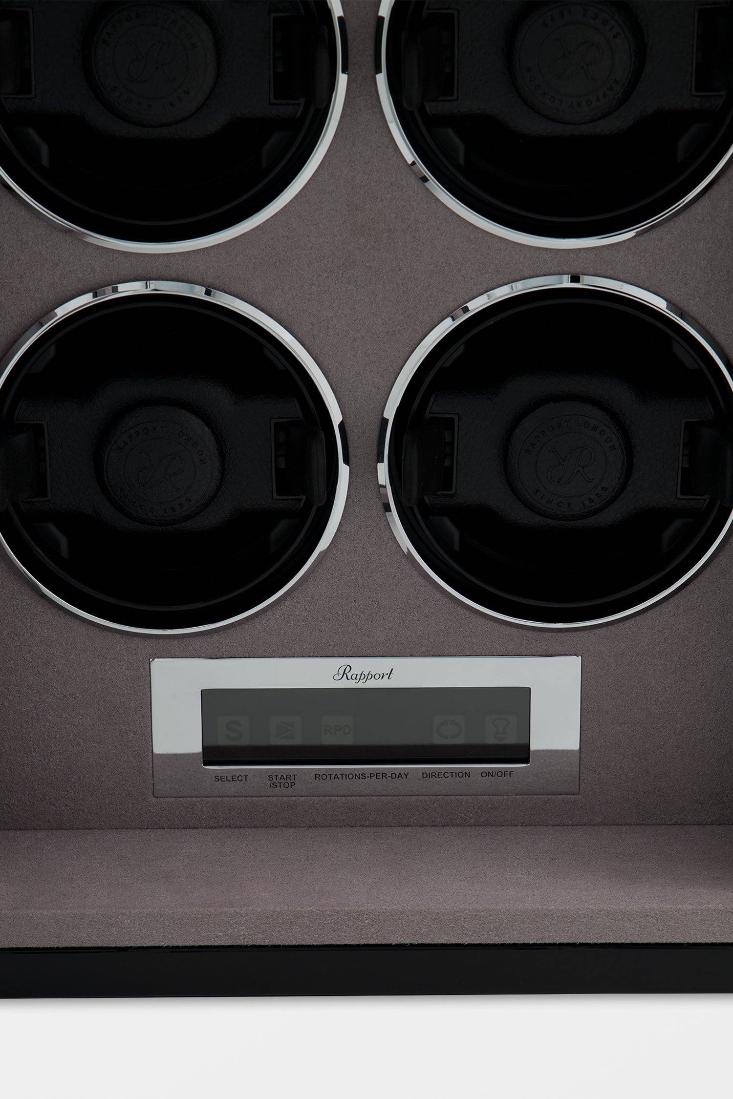 Premium Black Formula Quad Watch Winder for Automatic Watches - 4 Watch Storage Case with Quiet Motor - Perfect for Watch Collectors & Luxury Timepiece Display (Home, Office, Travel)
