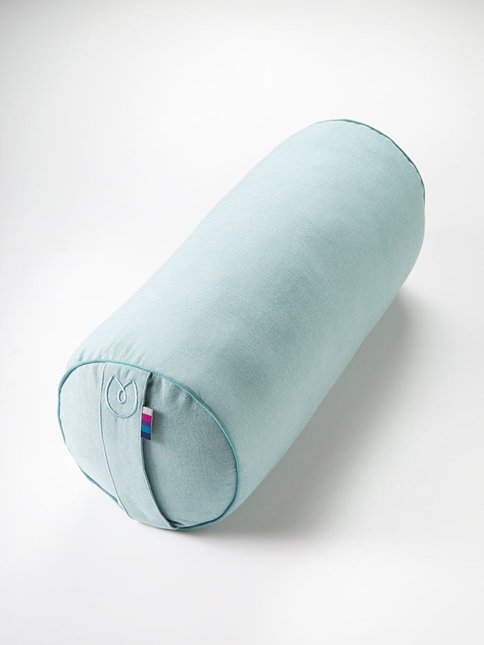 Organic Cotton Chambray Bolster Pillow Cover - Yoga & Meditation Support - Eco-Friendly Home Decor for Relaxation & Comfort
