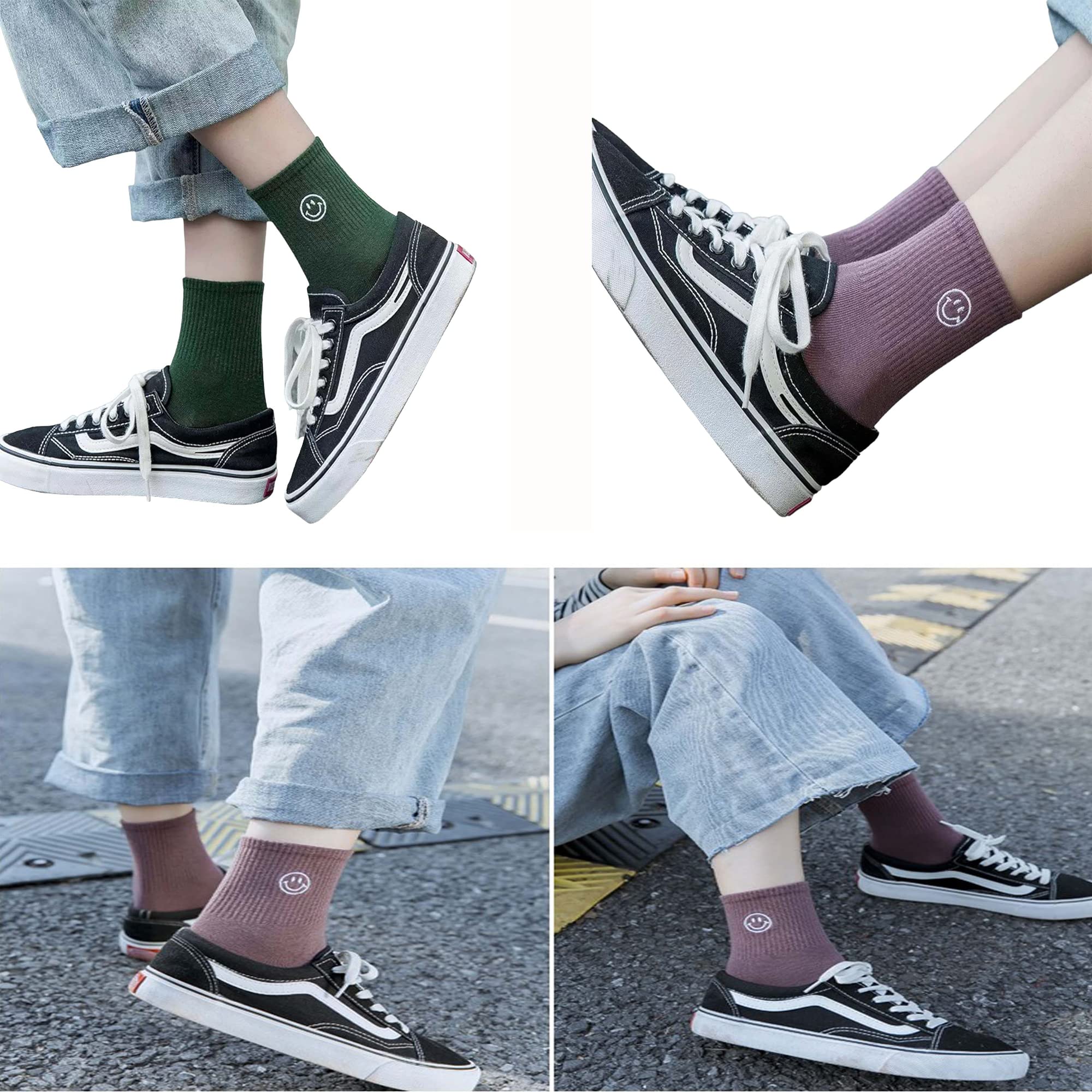 5 Pairs Cute Smile Face Cartoon Socks - Funny Low Cut Fashion Socks for Women & Girls | Perfect for Gifts, Casual Wear & Cosplay