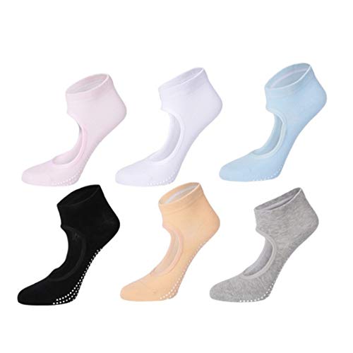Black,gray,beige,blue,white,pink-6 Pairs