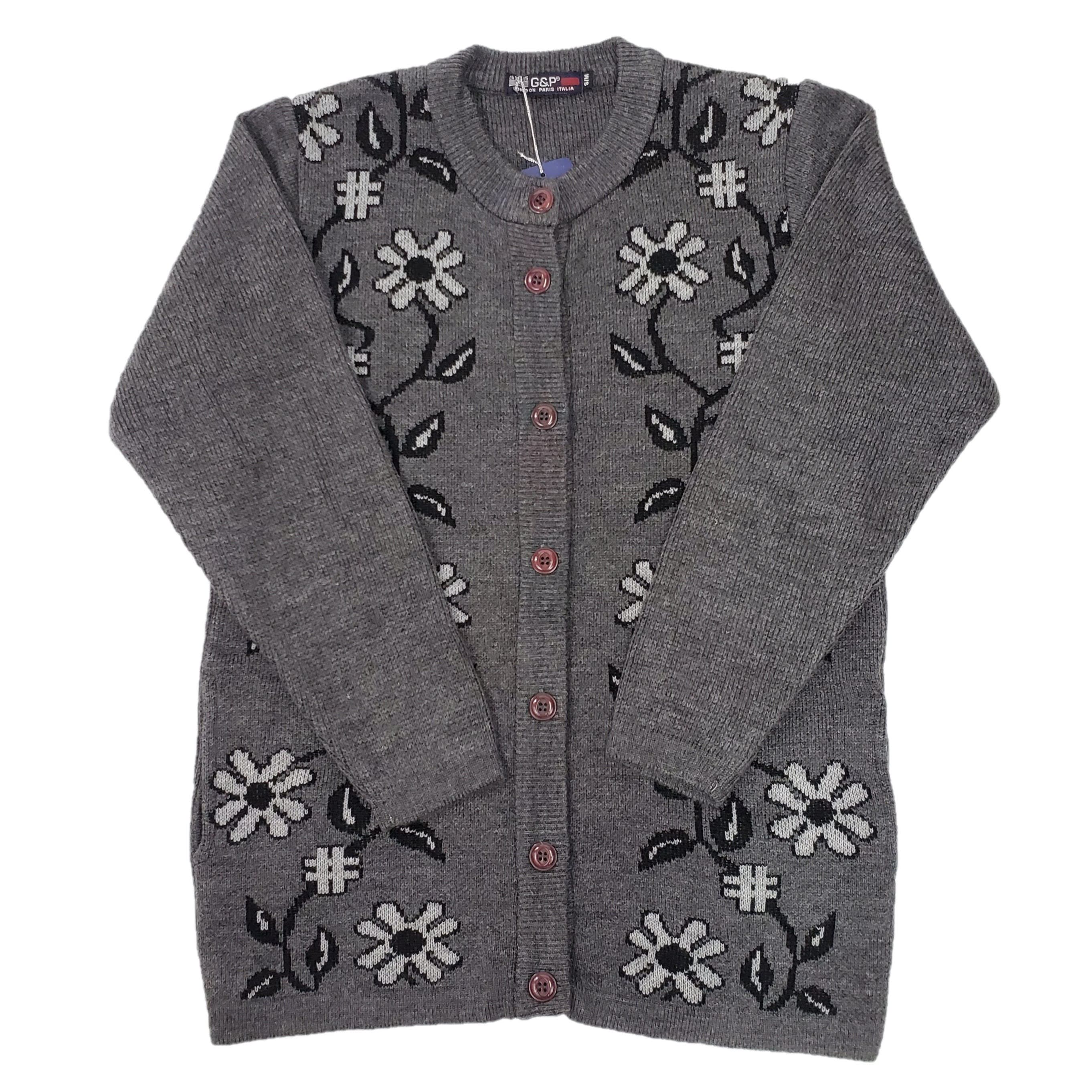 Women's Floral Knit Button-Up Cardigan Sweater - Cozy & Stylish for Fall, Winter, Office Wear & Casual Outfits