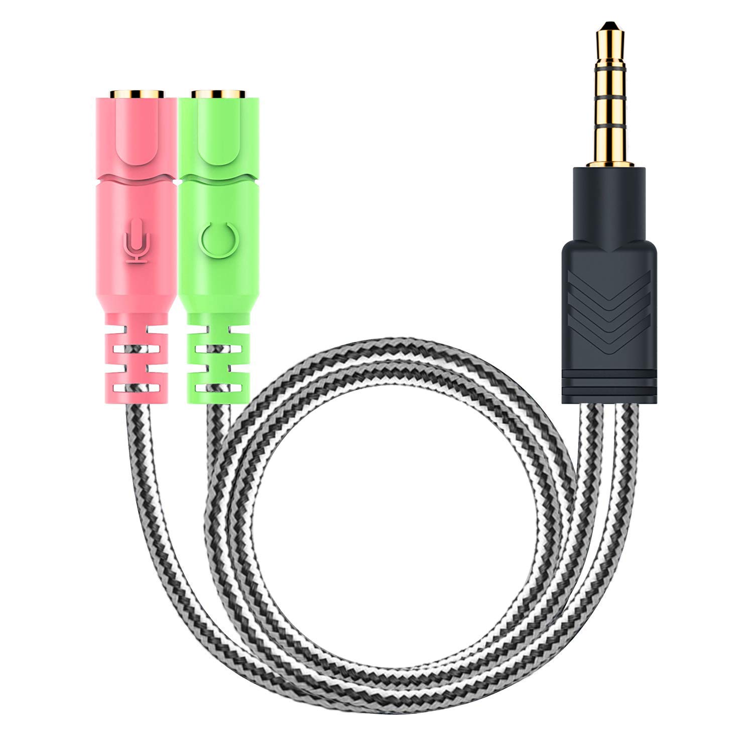 MillSO 3.5mm Headphone Mic Splitter Adapter - TRRS Male to Dual TRS Female CTIA Stereo Y Cable for Gaming Headsets | Compatible with Xbox, PS4, PC, Laptop & Smartphones | Perfect for Online Gaming, Streaming & Conference Calls