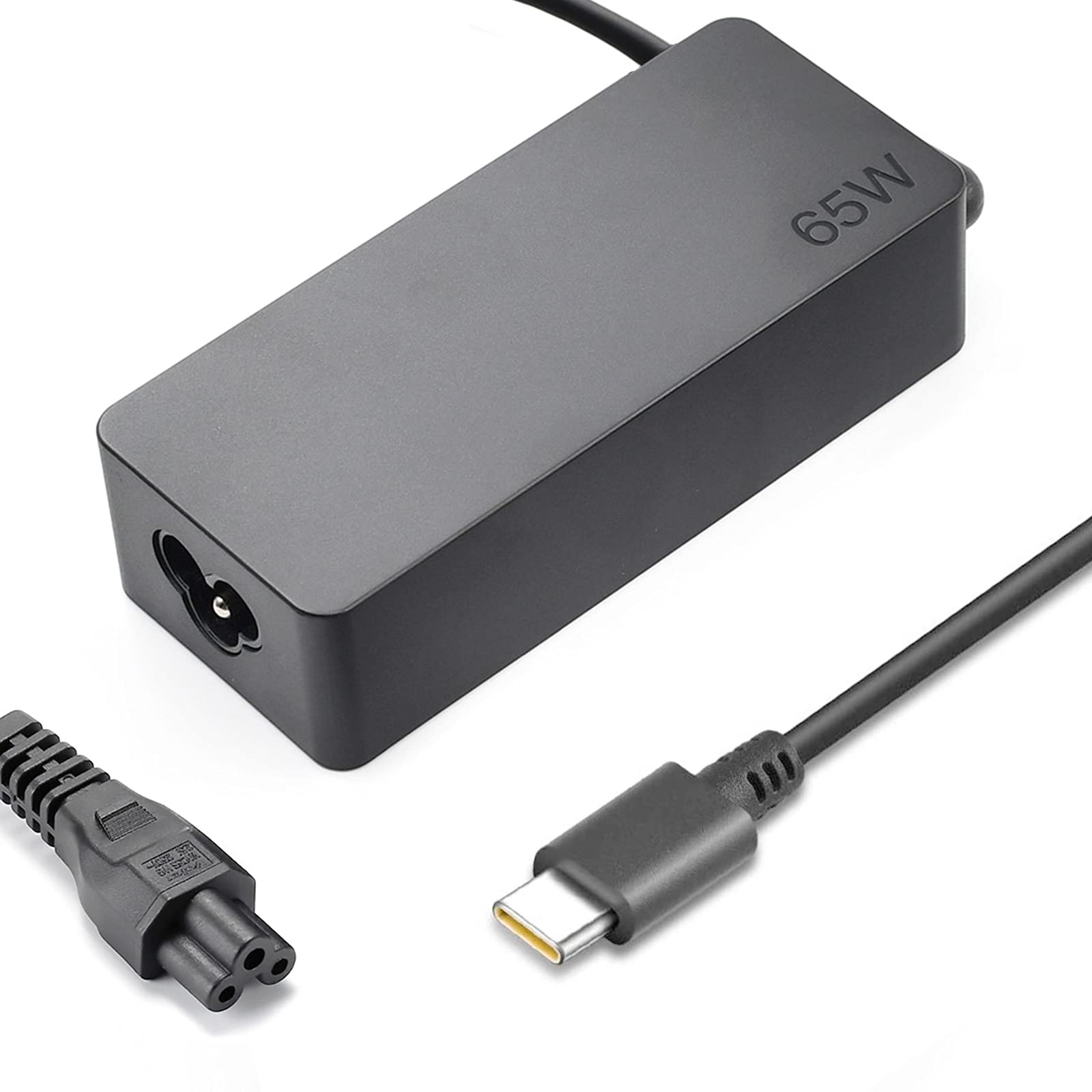 65W USB-C Laptop Charger for Lenovo ThinkPad X1 Tablet/Yoga 5/Miix 720/Yoga 910/Yoga 720 - 20V 3.25A AC Power Adapter Replacement - Fast Charging for Home, Office & Travel Use