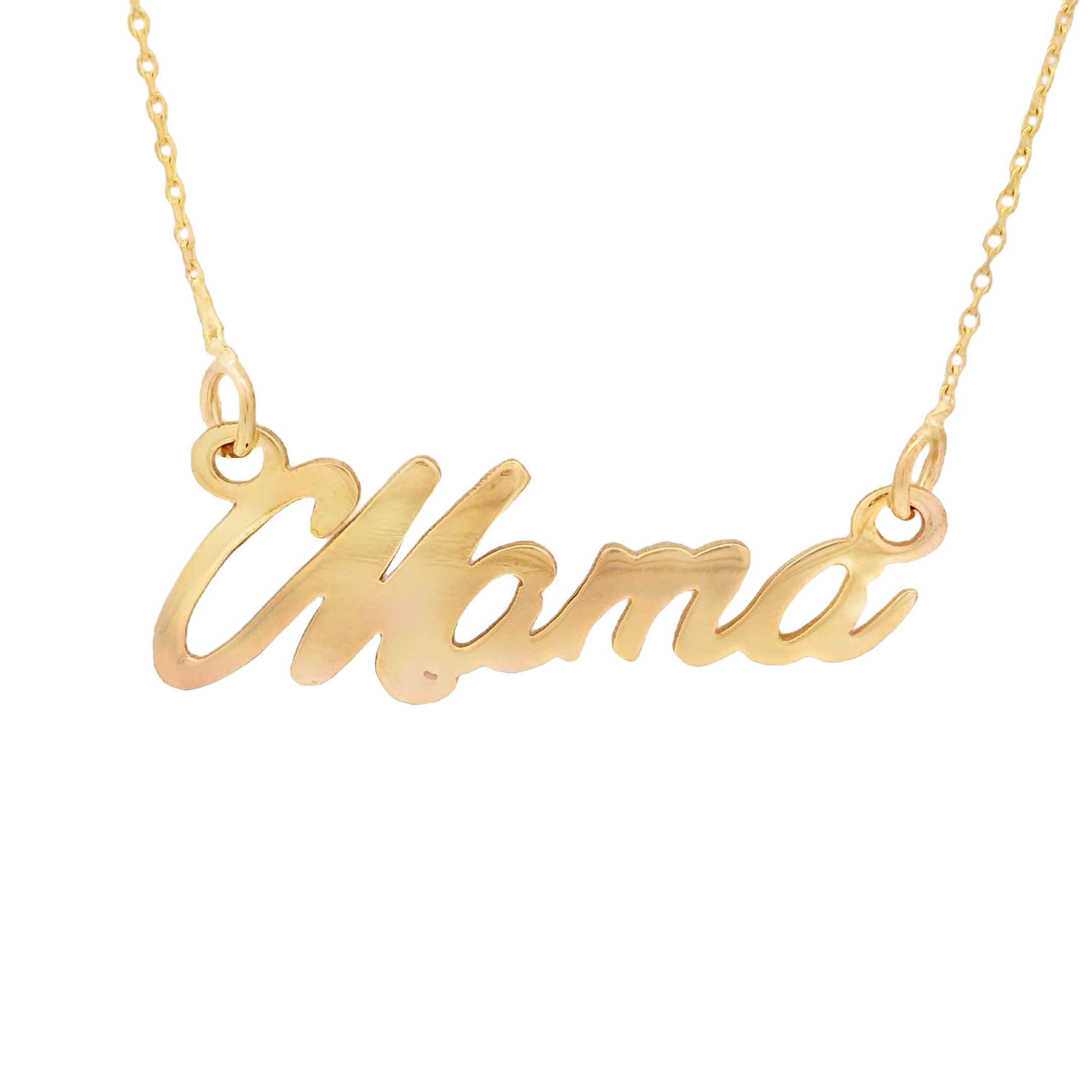 14K Gold Custom Mama Necklace - Personalized Jewelry Gift for Mom - Engraved Name & Birthstone - Perfect for Mother's Day, Birthday & Anniversary Gifts